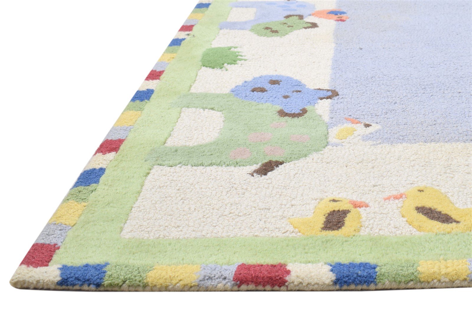 Wool Blue Rug 5' X 7' Modern Hand Tufted Indian Animal Print Room Size Carpet   7864096882837