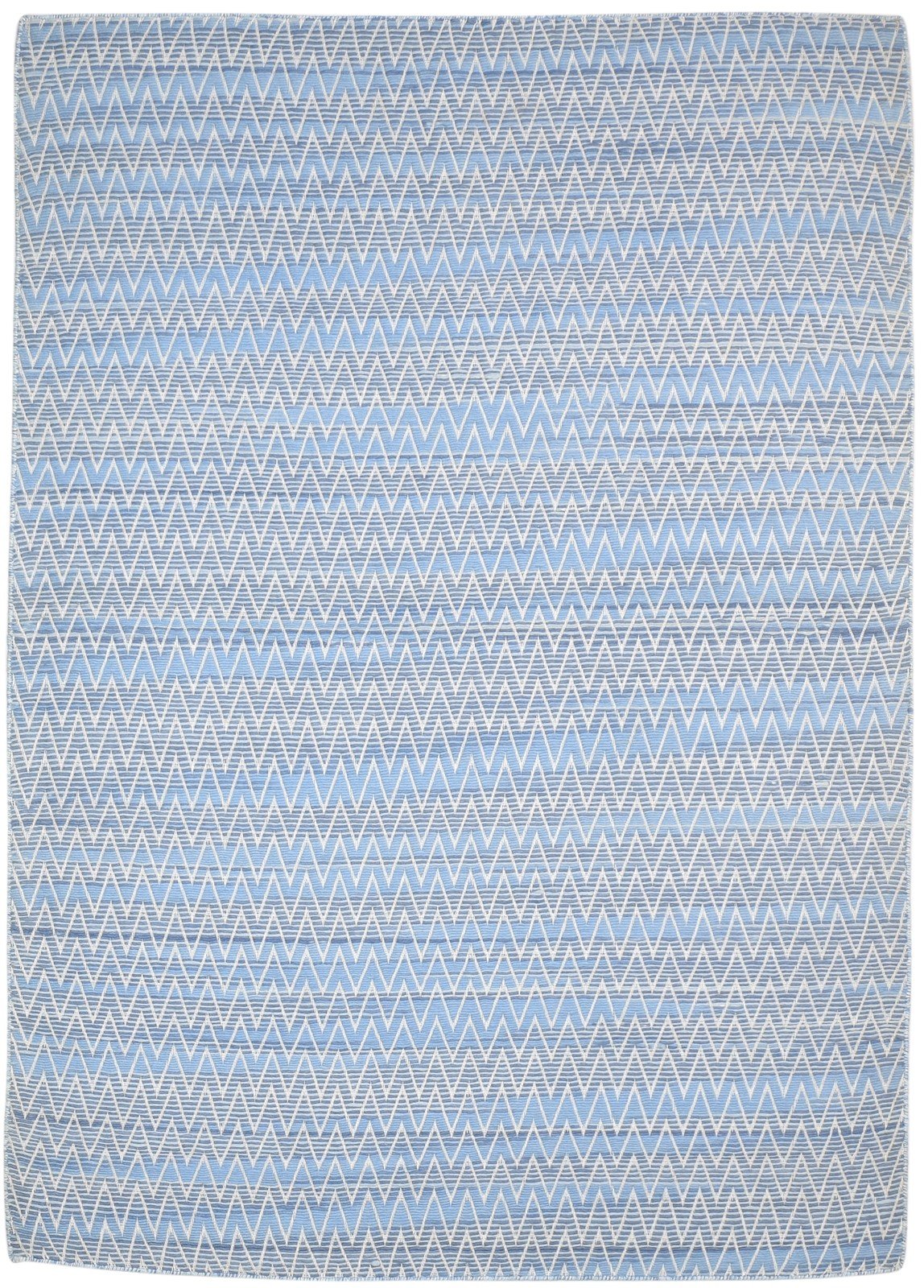 Wool Blue Rug 5' X 7' Modern Jacquard Loom Moroccan Chevron Room Size Carpet   7864164057237