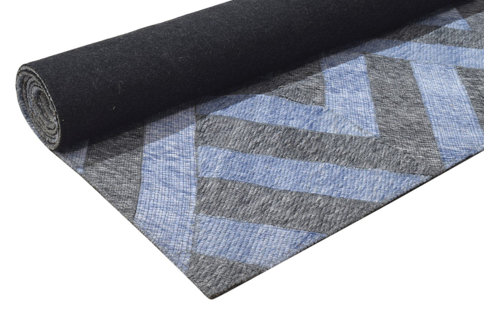 Wool Blue Rug 5' X 7' Modern Jacquard Loom Moroccan Geometric Room Size Carpet   7864164679829