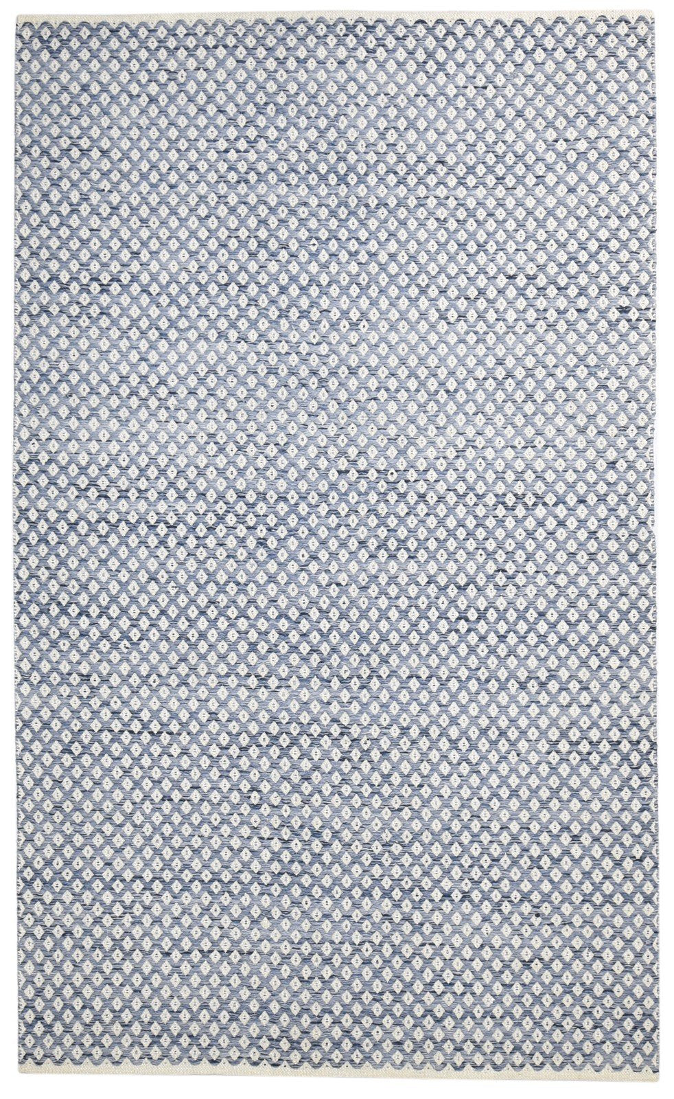 Wool Blue Rug 5' X 8' Modern Dhurrie Moroccan Trellis Room Size Carpet   7865005867157