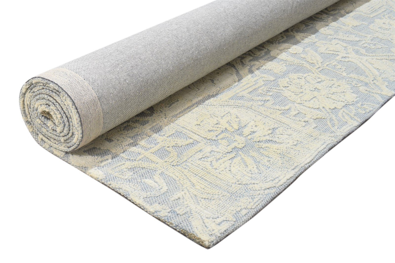 Wool Blue Rug 5' X 8' Modern Hand Tufted Heriz-Indian Oriental Room Size Carpet   7864093704341