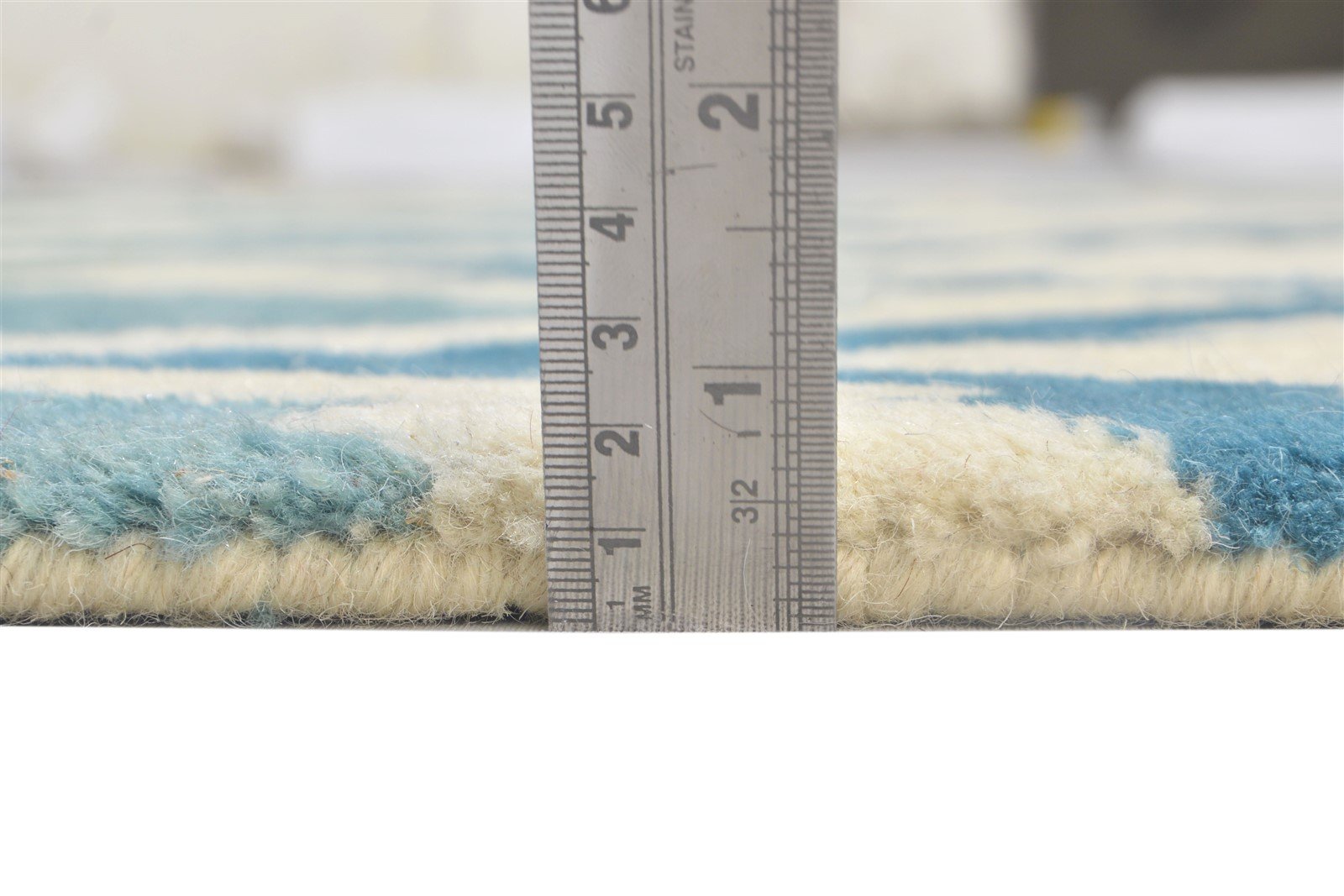 Wool Blue Rug 5' X 8' Modern Hand Tufted Scandinavian Diamond Room Size Carpet   7864093606037