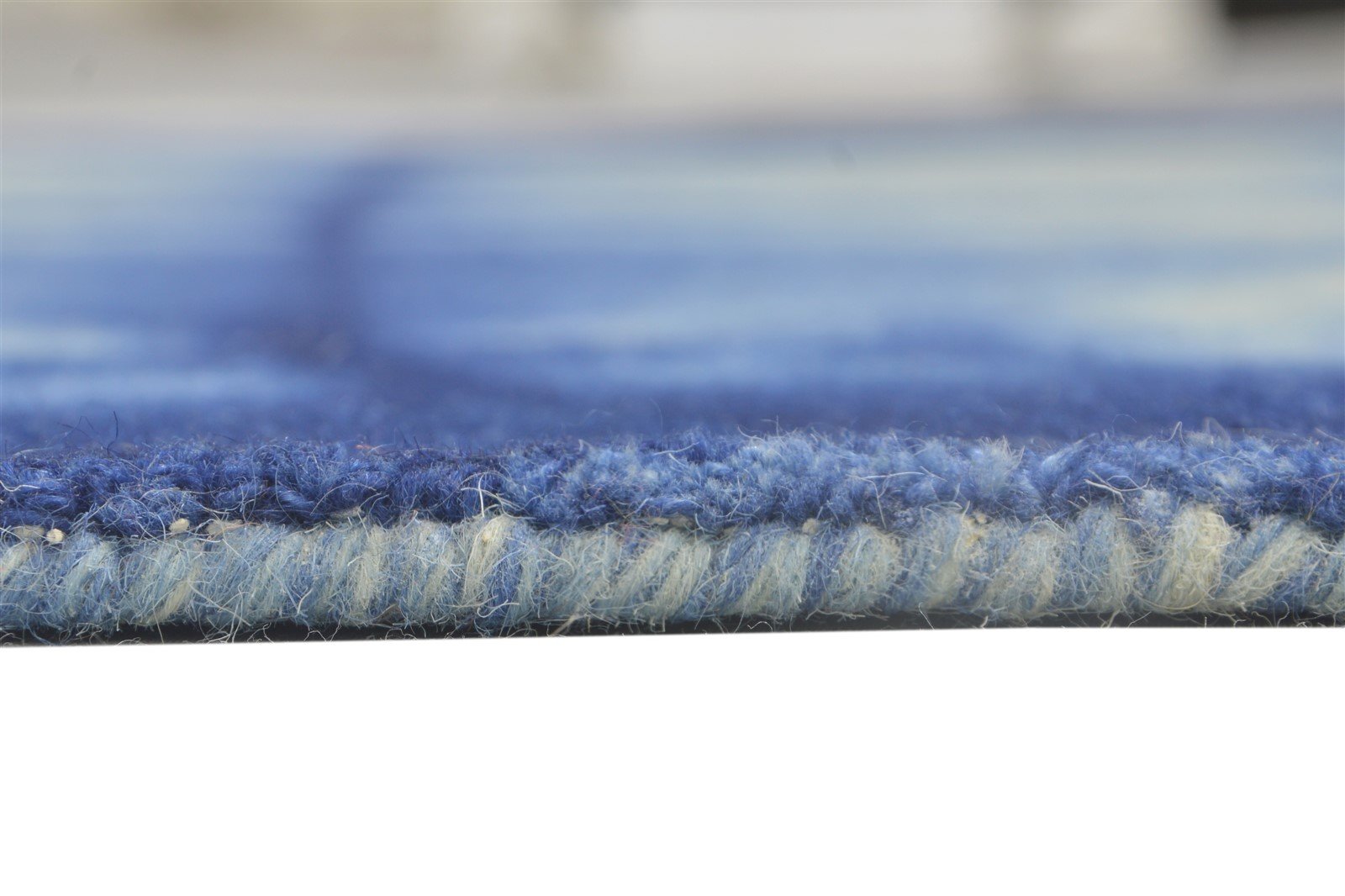 Wool Blue Rug 5' X 8' Modern Hand Tufted Shibori Tie Dye Room Size Carpet   7864254267541