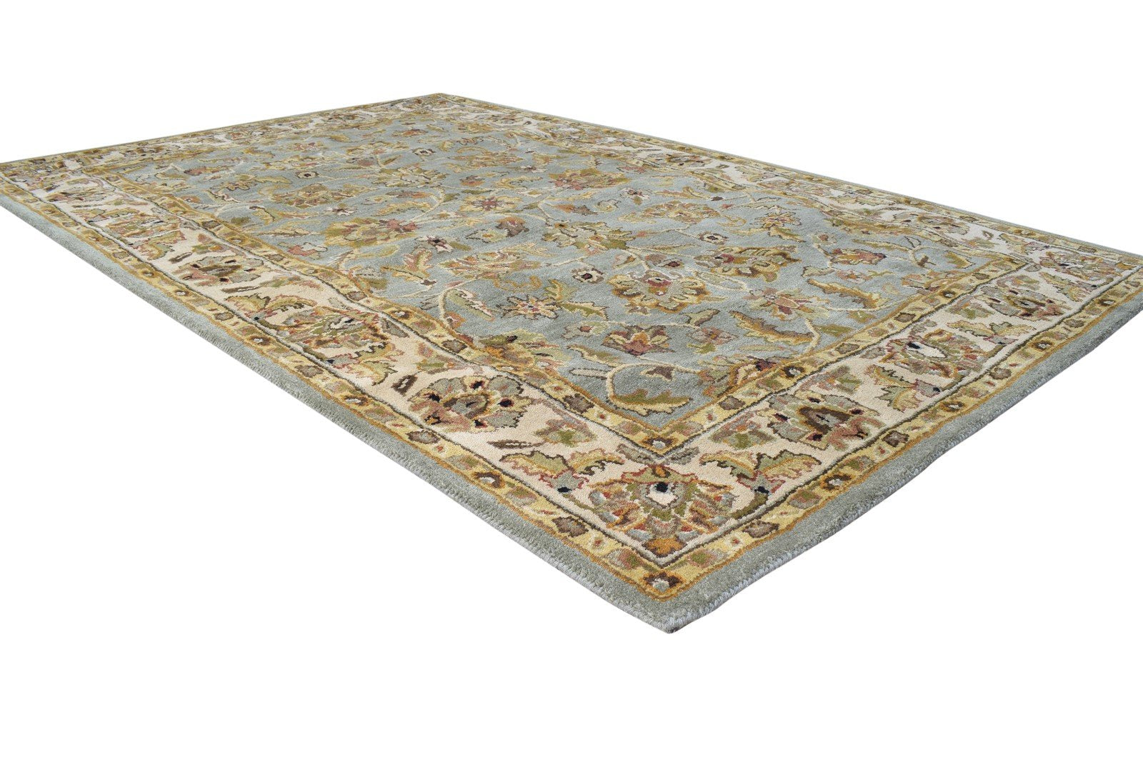 Wool Blue Rug 5' X 8' Persian Hand Tufted Kashan Oriental Room Size Carpet   7865177145493