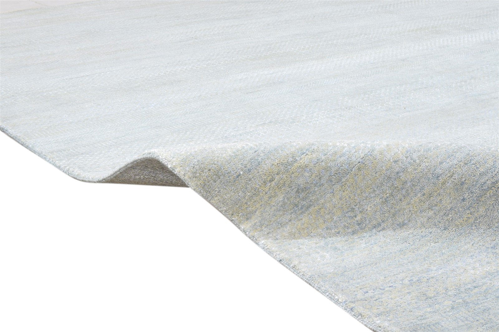 Wool Blue Rug 8' X 10' Modern Hand Knotted Agra Grass Trellis Large Carpet   7864610128021