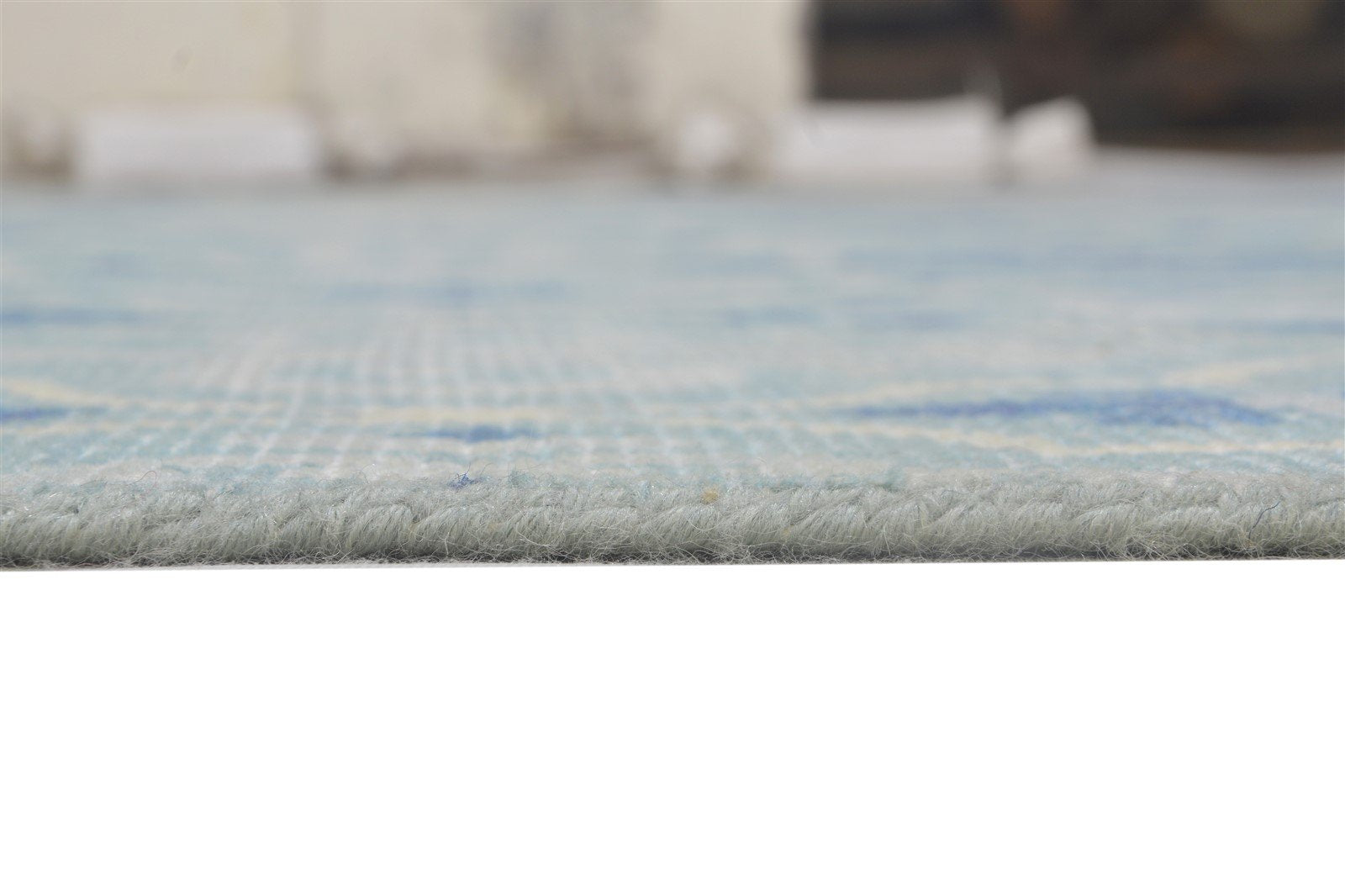 Wool Blue Rug 8' X 10' Modern Hand Knotted Moroccan Trellis Large Carpet   7864170217621