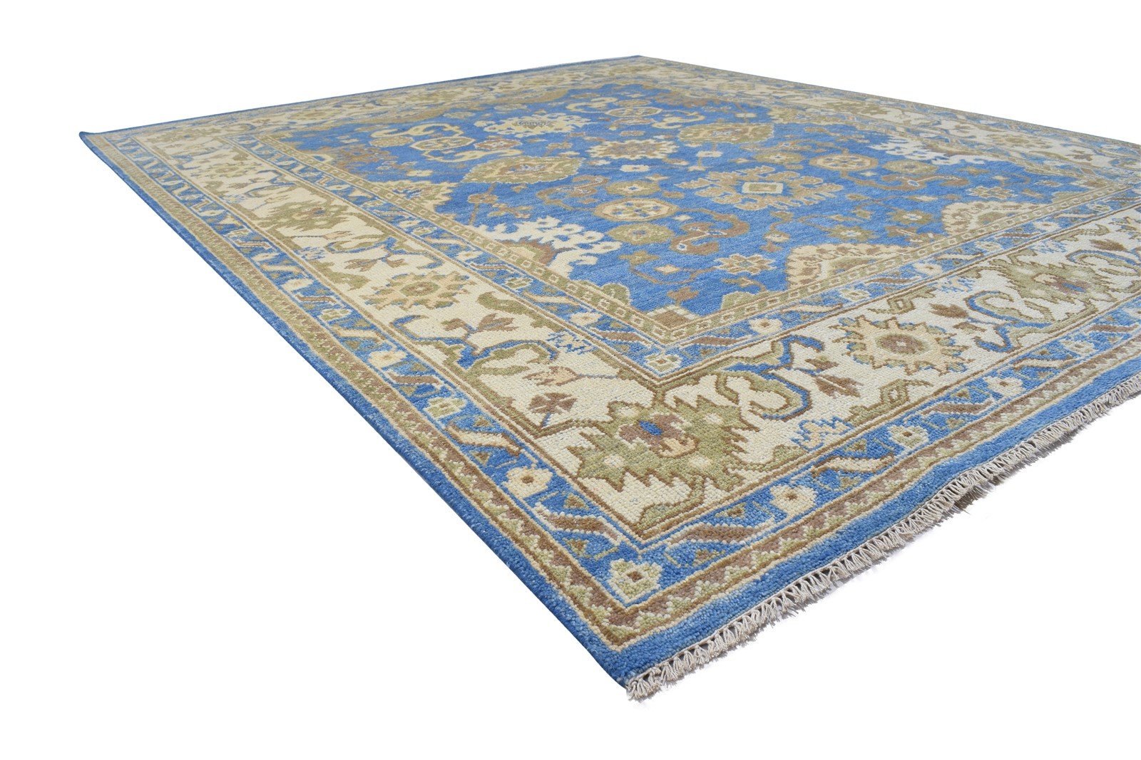 Wool Blue Rug 8' X 10' Persian Hand Knotted Oushak Oriental Large Carpet   7864183292053