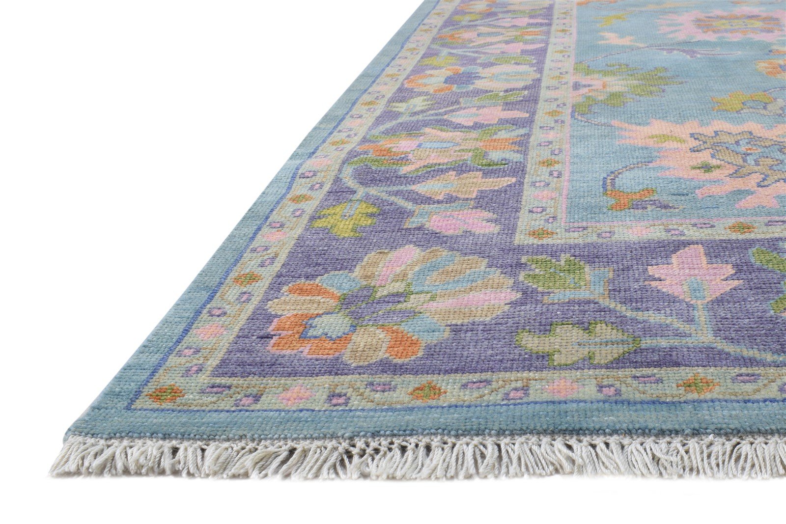 Wool Blue Rug 8' X 10' Persian Hand Knotted Oushak Oriental Large Carpet   7864625266837