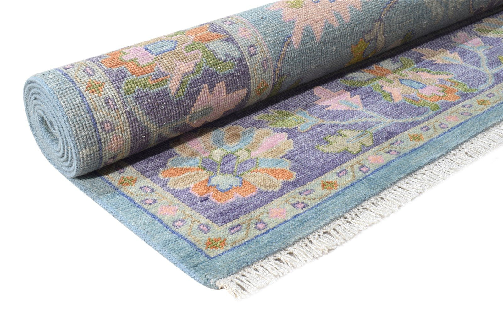 Wool Blue Rug 8' X 10' Persian Hand Knotted Oushak Oriental Large Carpet   7864625266837