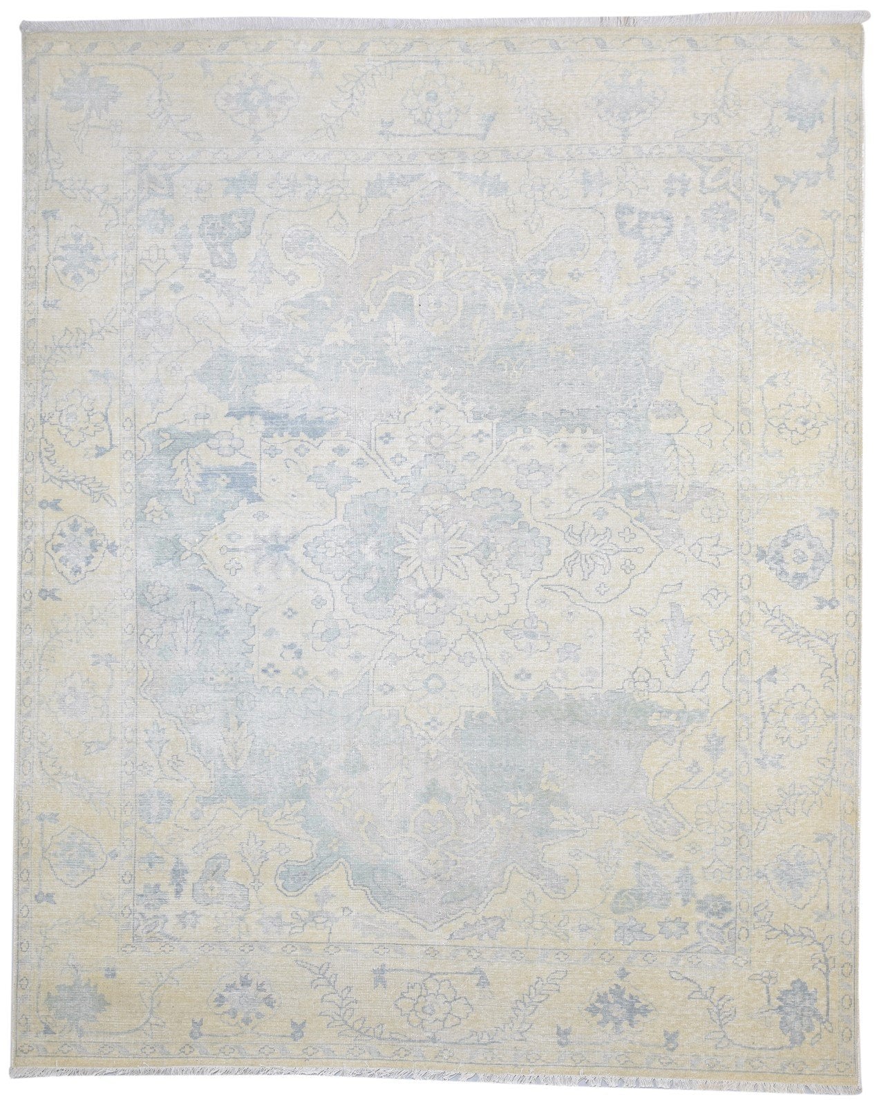 Wool Blue Rug 8' X 10' Persian Hand Knotted Oushak Oriental Large Carpet   7864169627797