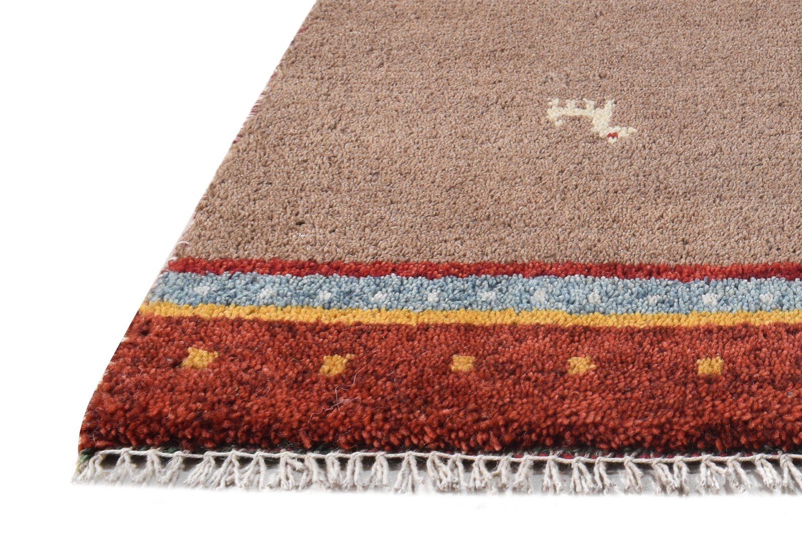 Wool Brown Rug 1' X 2' Southwestern Hand Knotted American Tribal Small Carpet   7865089491093