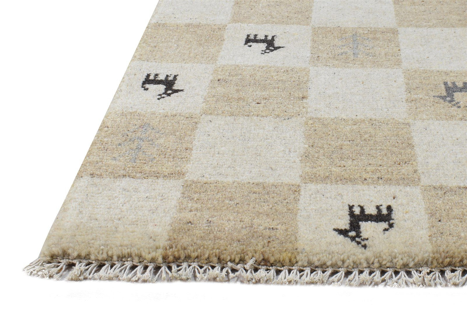 Wool Brown Rug 2' X 2' Southwestern Hand Knotted Gabbeh Tribal Small Carpet   7865101844629