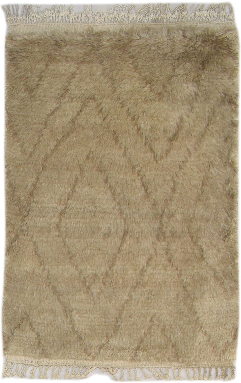 Wool Brown Rug 2' X 3' Modern Hand Knotted Moroccan Diamond Small Carpet   7860704215189