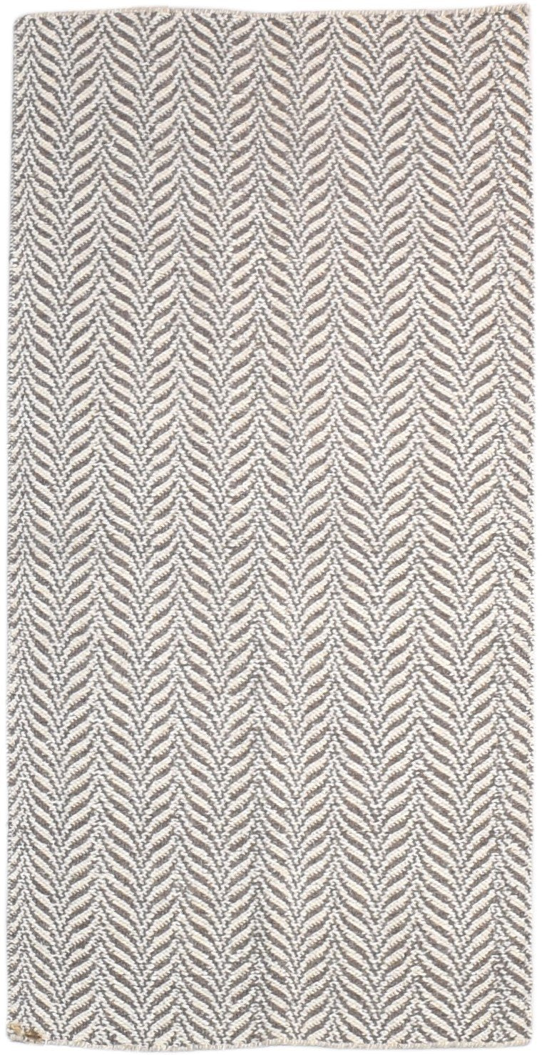 Wool Brown Rug 2' X 4' Modern Dhurrie Scandinavian Floral Small Carpet   7865186713749