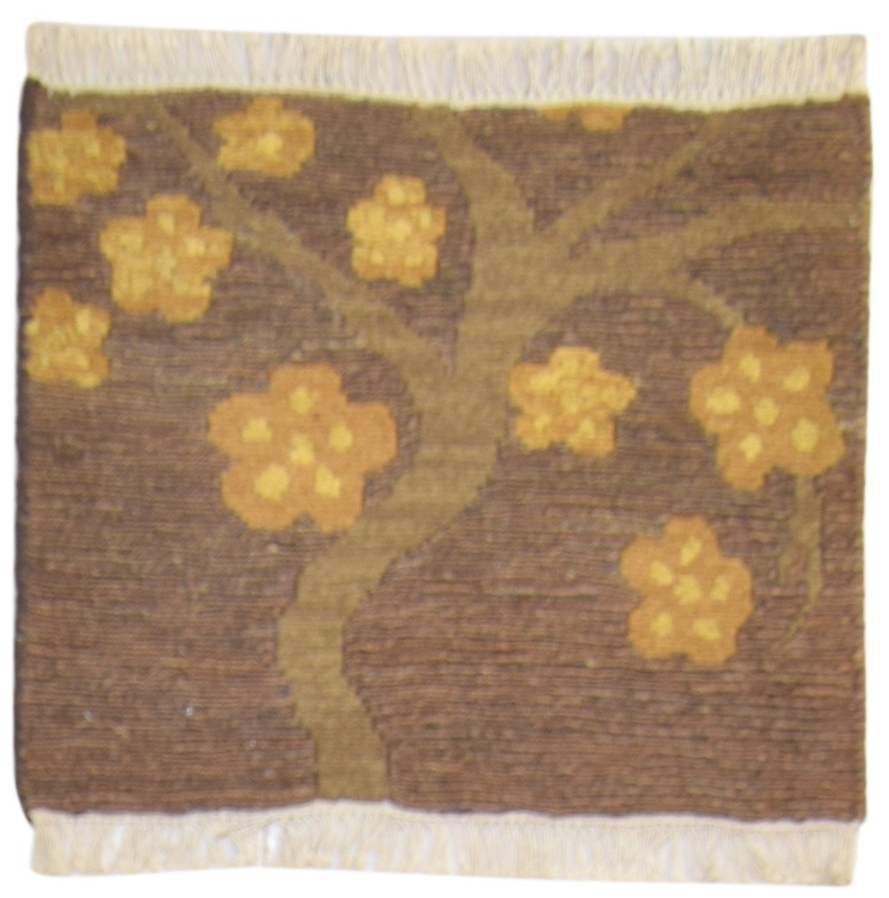 Wool Brown Rug 3' X 2' Modern Hand Knotted French Floral Small Carpet   7864502452373
