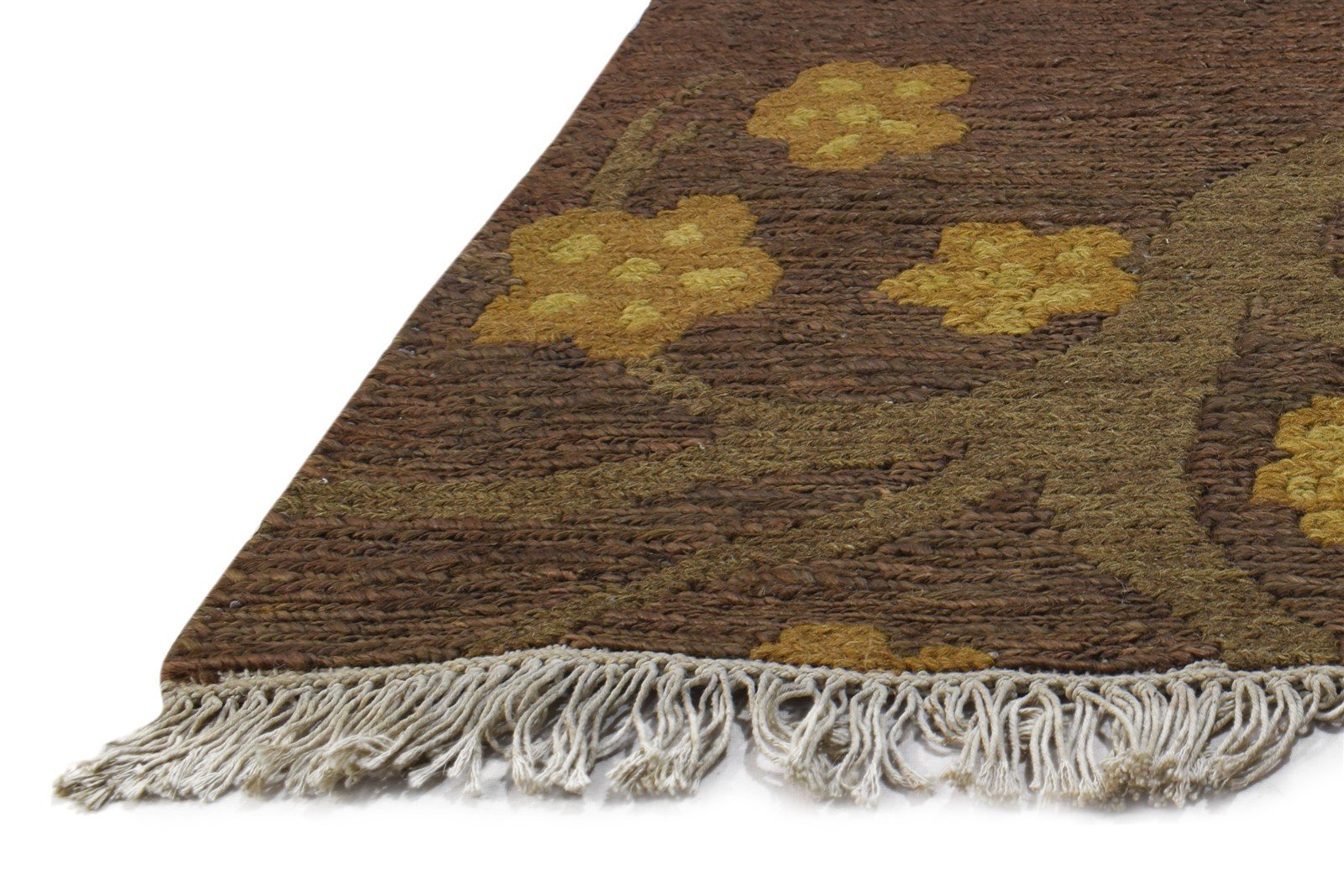 Wool Brown Rug 3' X 2' Modern Hand Knotted French Floral Small Carpet   7864502452373
