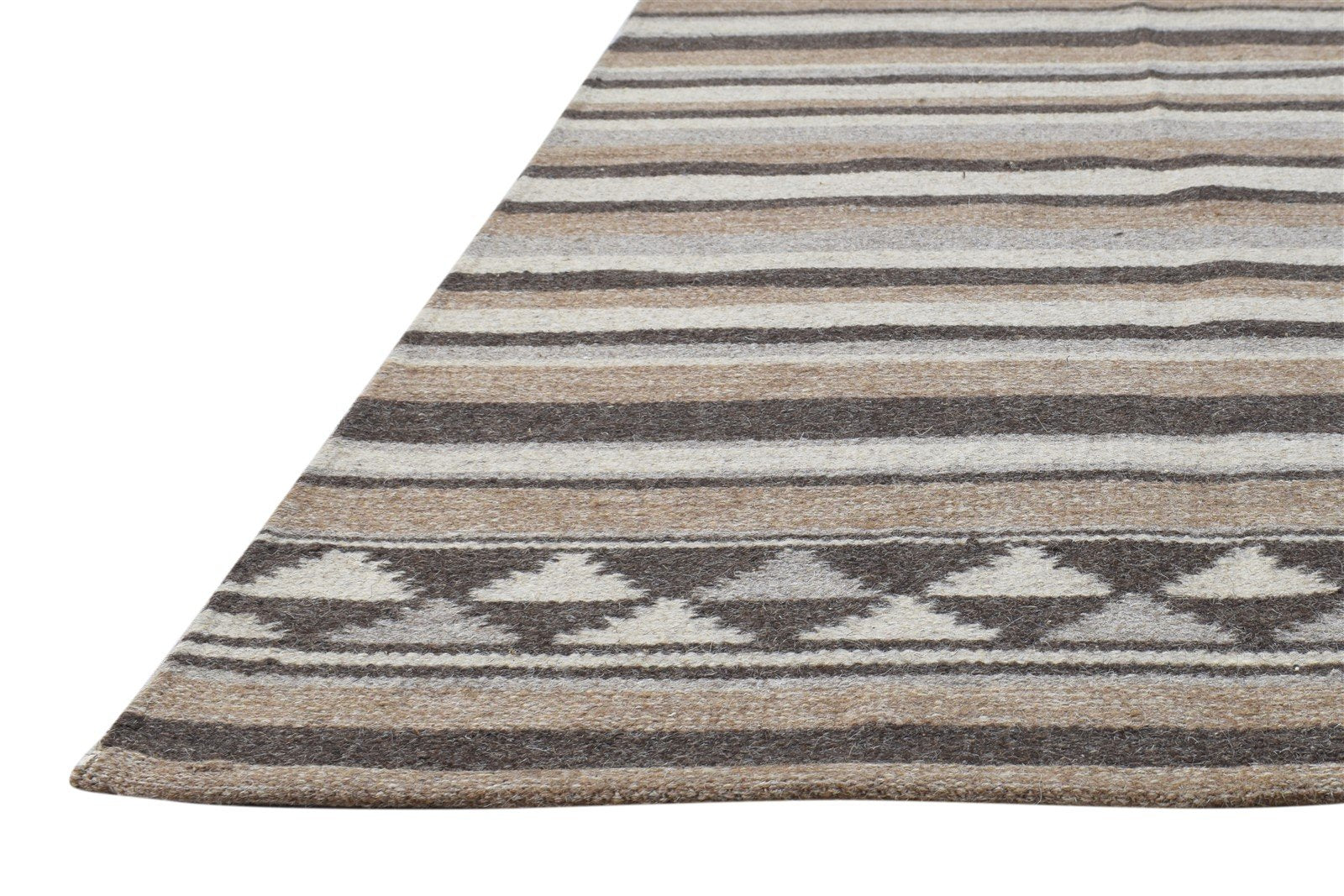 Wool Brown Rug 3' X 5' Tribal Dhurrie American Southwestern Room Size Carpet   7864670224533