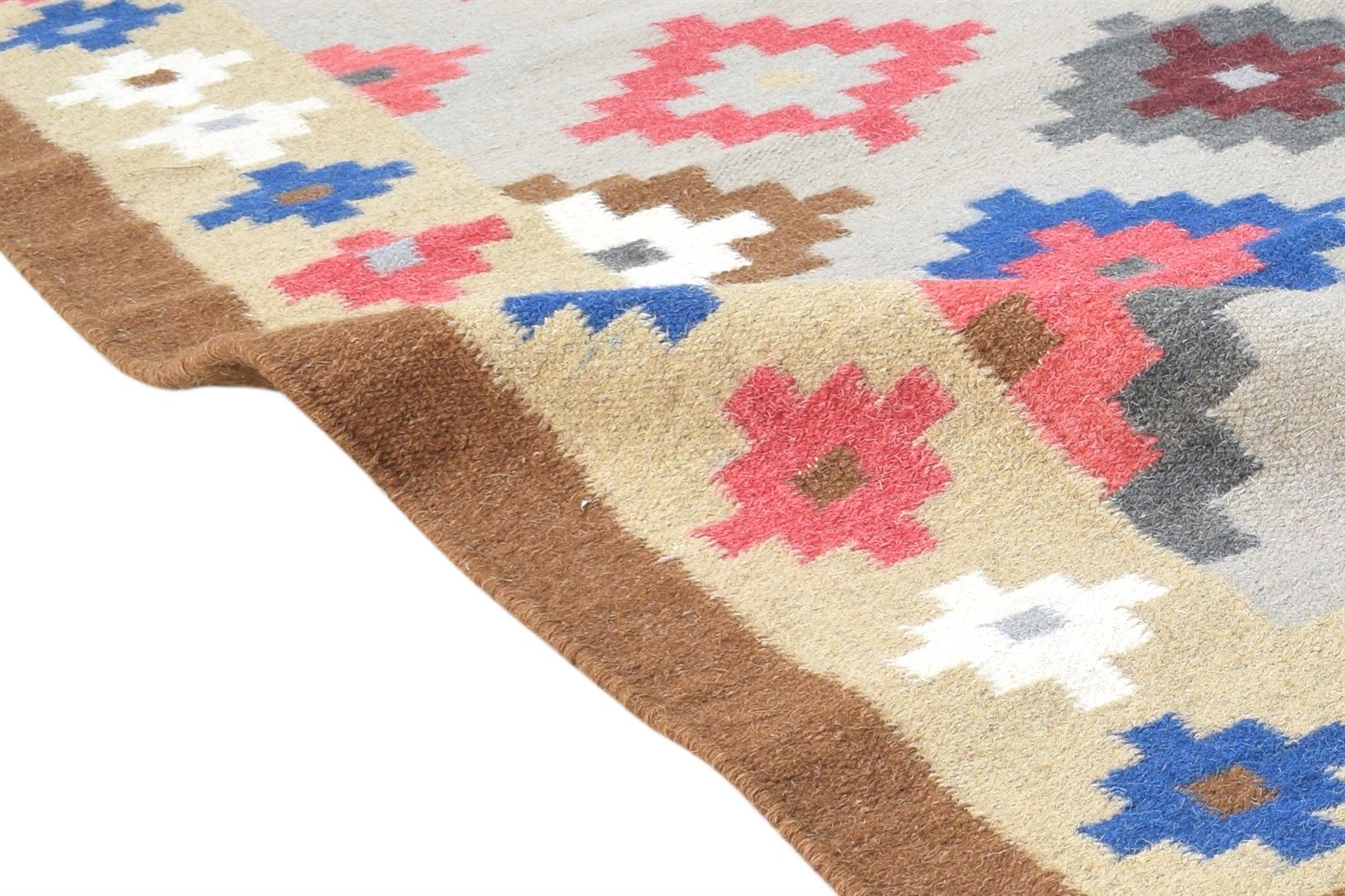 Wool Brown Rug 5' X 7' Persian Dhurrie Southwestern Tribal Room Size Carpet   7864377442453