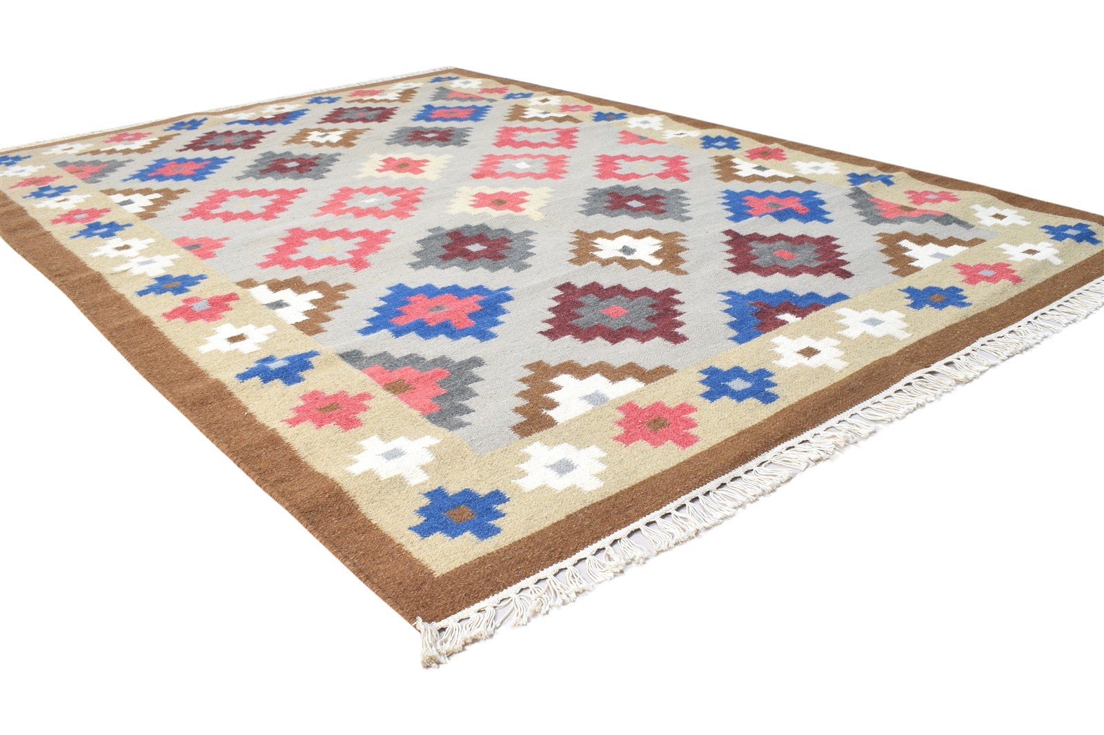Wool Brown Rug 5' X 7' Persian Dhurrie Southwestern Tribal Room Size Carpet   7864377442453