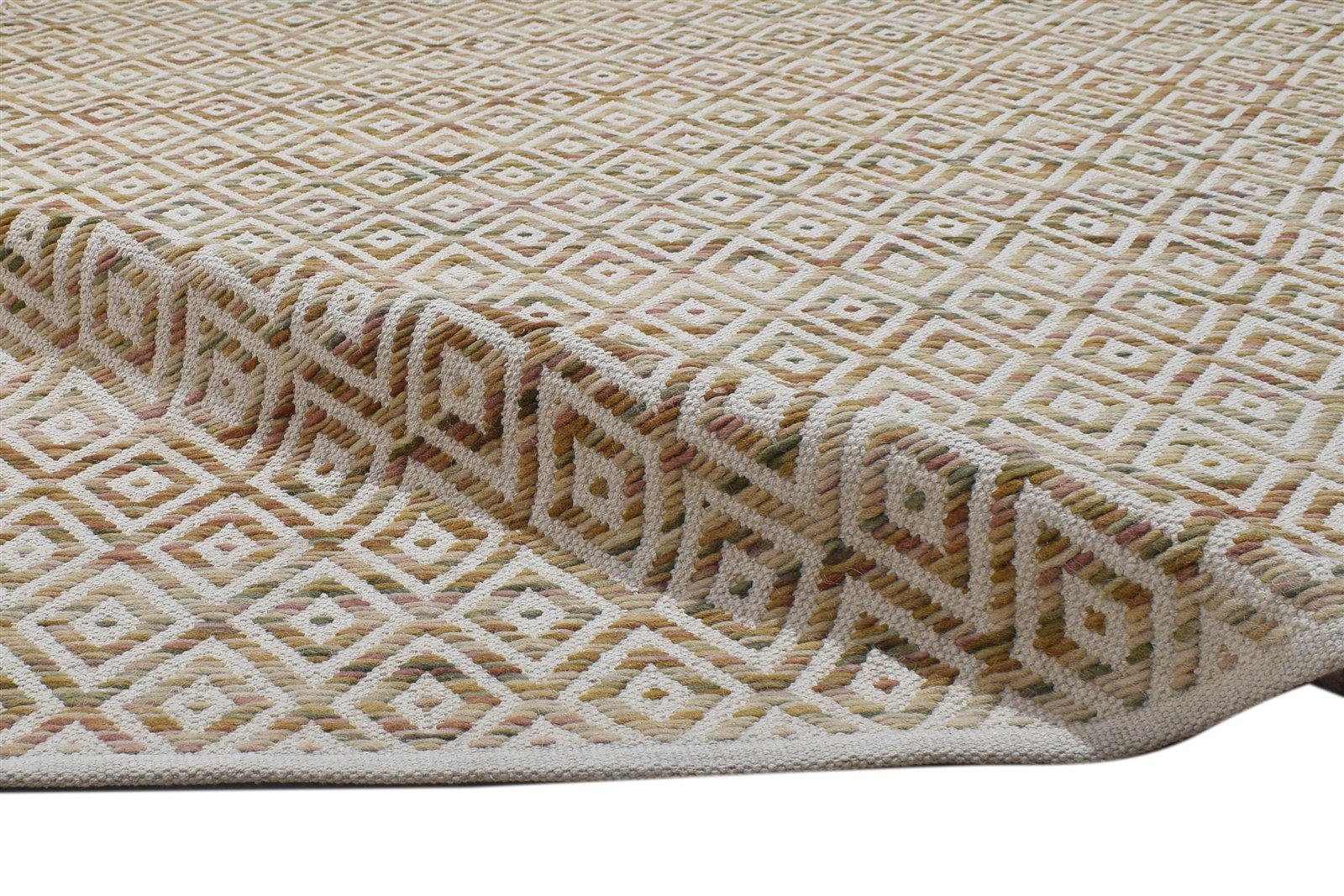 Phelia Wool Brown Rug 5' X 8' Modern Dhurrie Moroccan Geometric   7864150392981