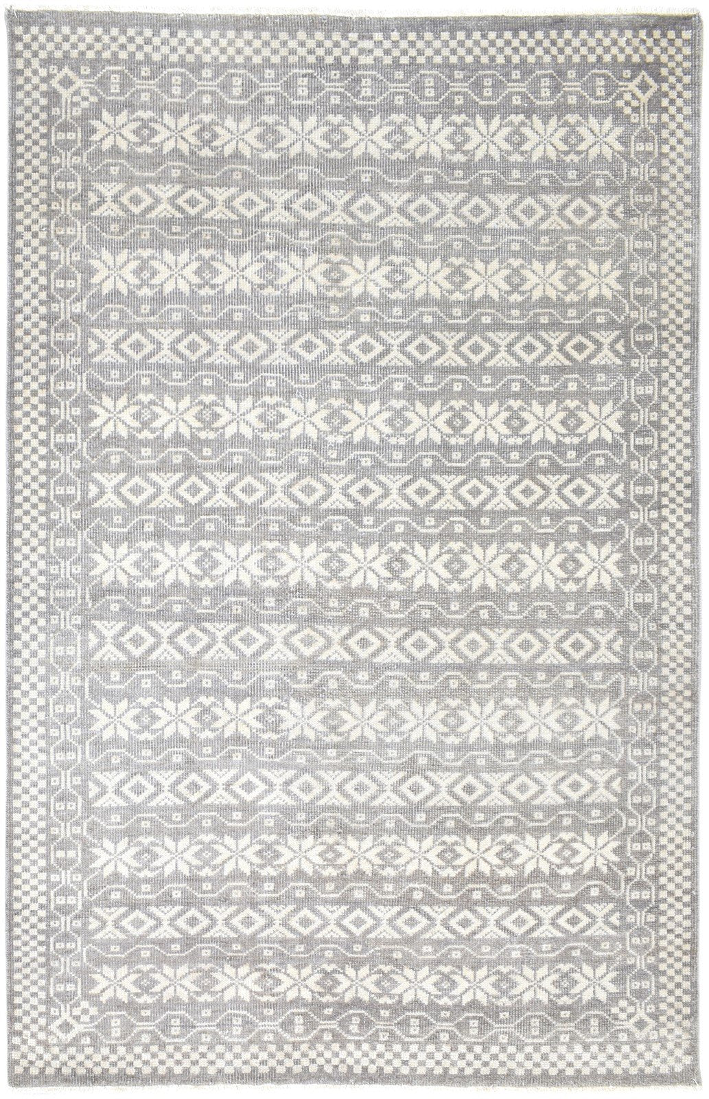 Wool Brown Rug 5' X 8' Modern Hand Knotted Scandinavian Floral Room Size Carpet   7860676722837