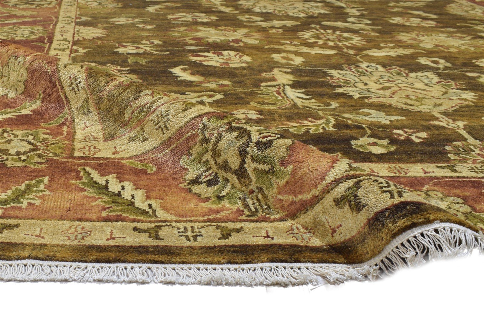 Wool Brown Rug 8' X 10' Persian Hand Knotted Agra Oriental Large Carpet   7864168054933