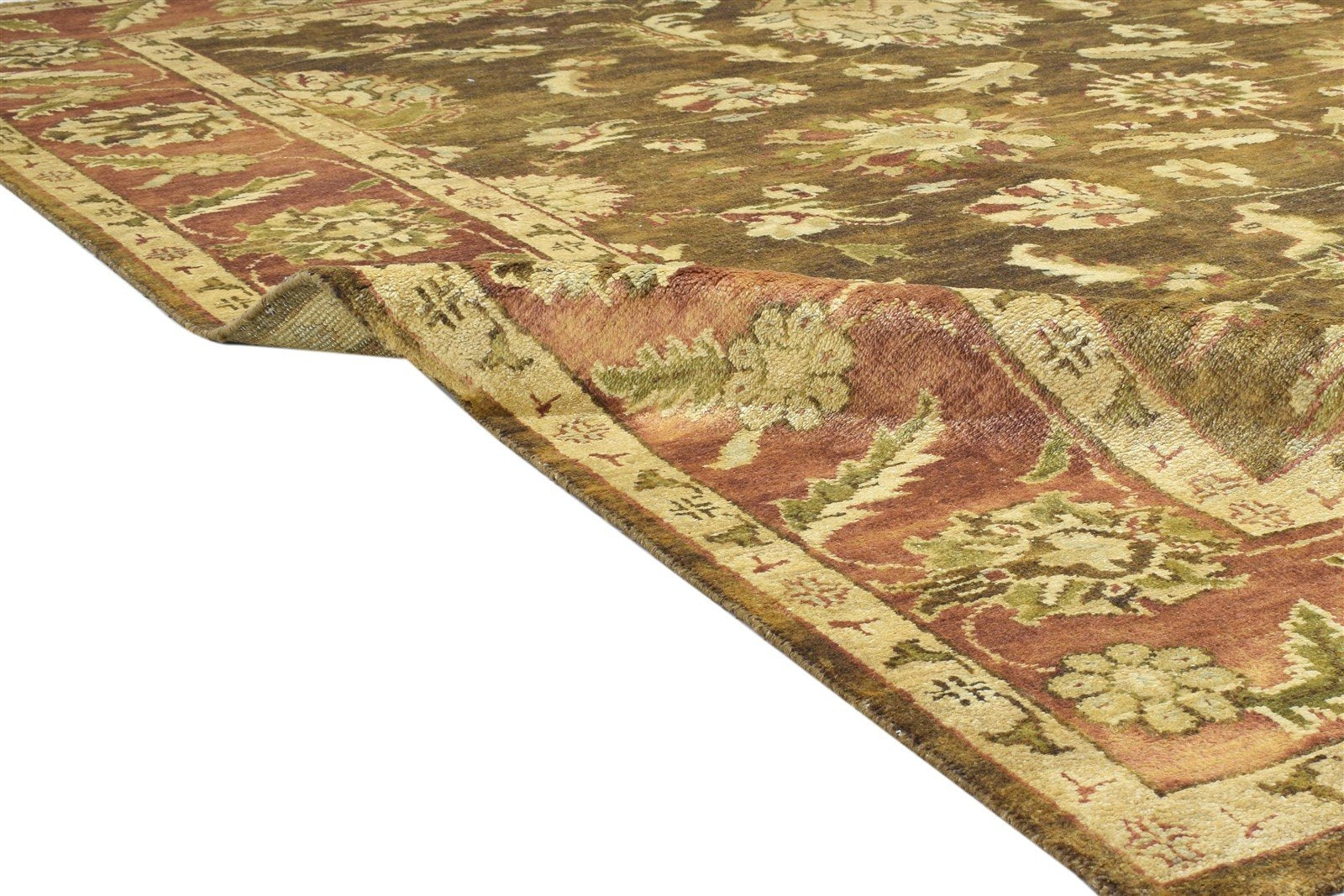 Wool Brown Rug 8' X 10' Persian Hand Knotted Agra Oriental Large Carpet   7864168054933