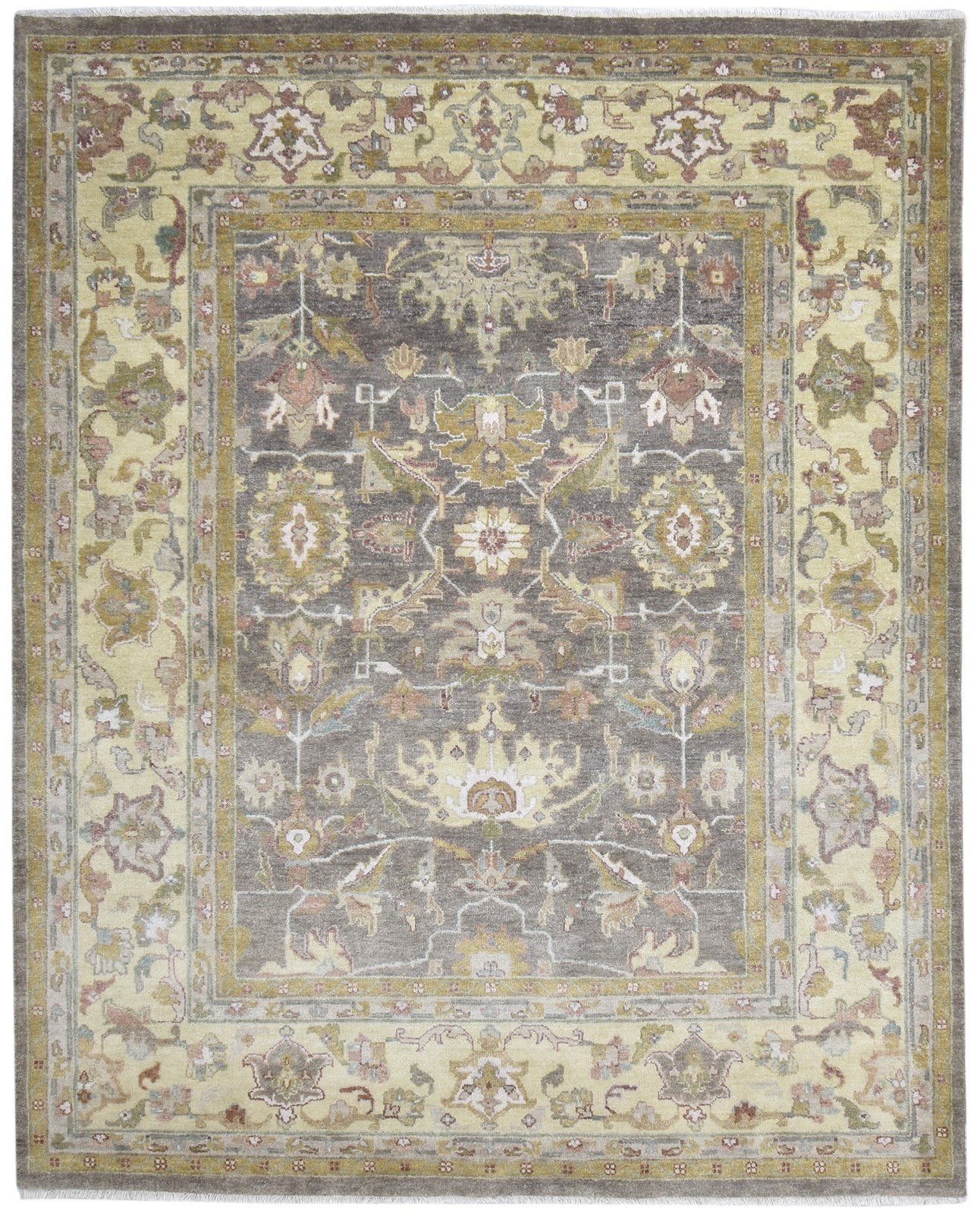 Wool Brown Rug 8' X 10' Persian Hand Knotted Oushak Oriental Large Carpet   7864497930389