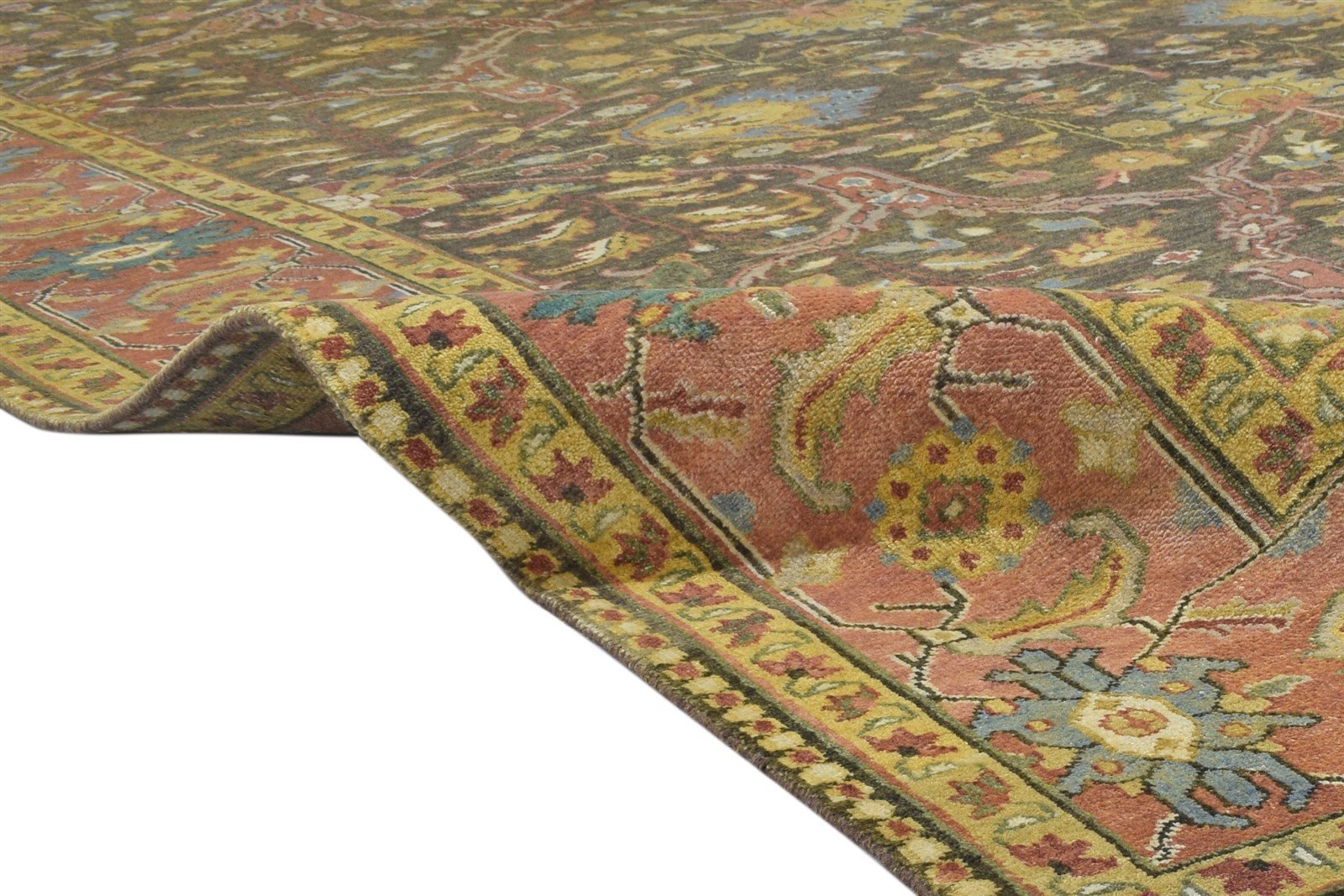 Wool Brown Rug 8' X 12' Persian Hand Knotted Mughal Oriental Large Carpet   7864207409301