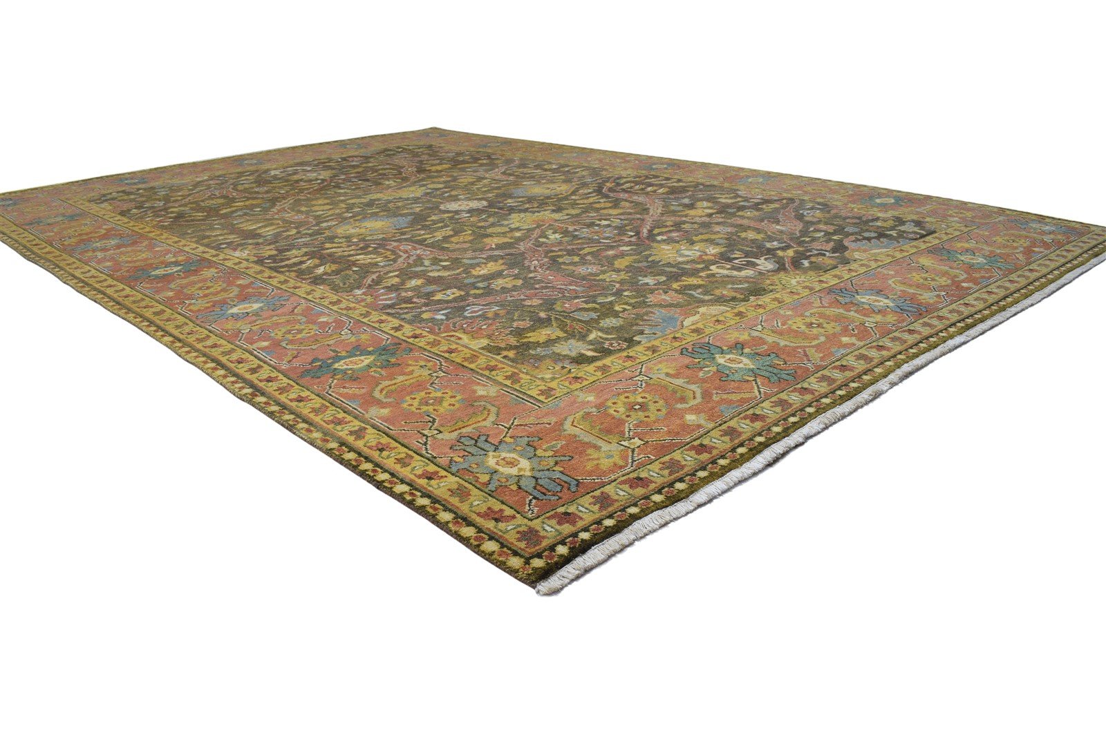 Wool Brown Rug 8' X 12' Persian Hand Knotted Mughal Oriental Large Carpet   7864207409301