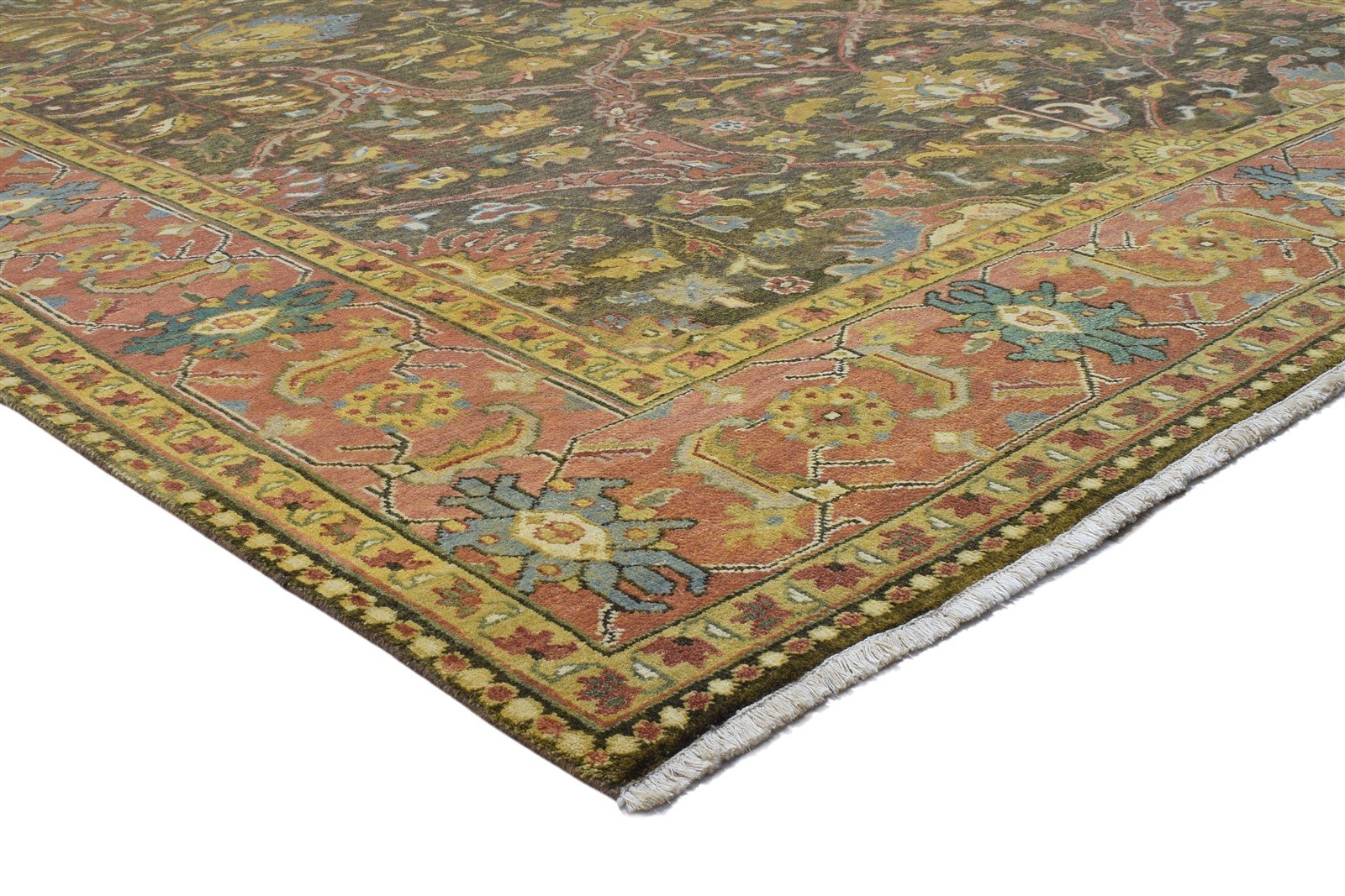 Wool Brown Rug 8' X 12' Persian Hand Knotted Mughal Oriental Large Carpet   7864207409301