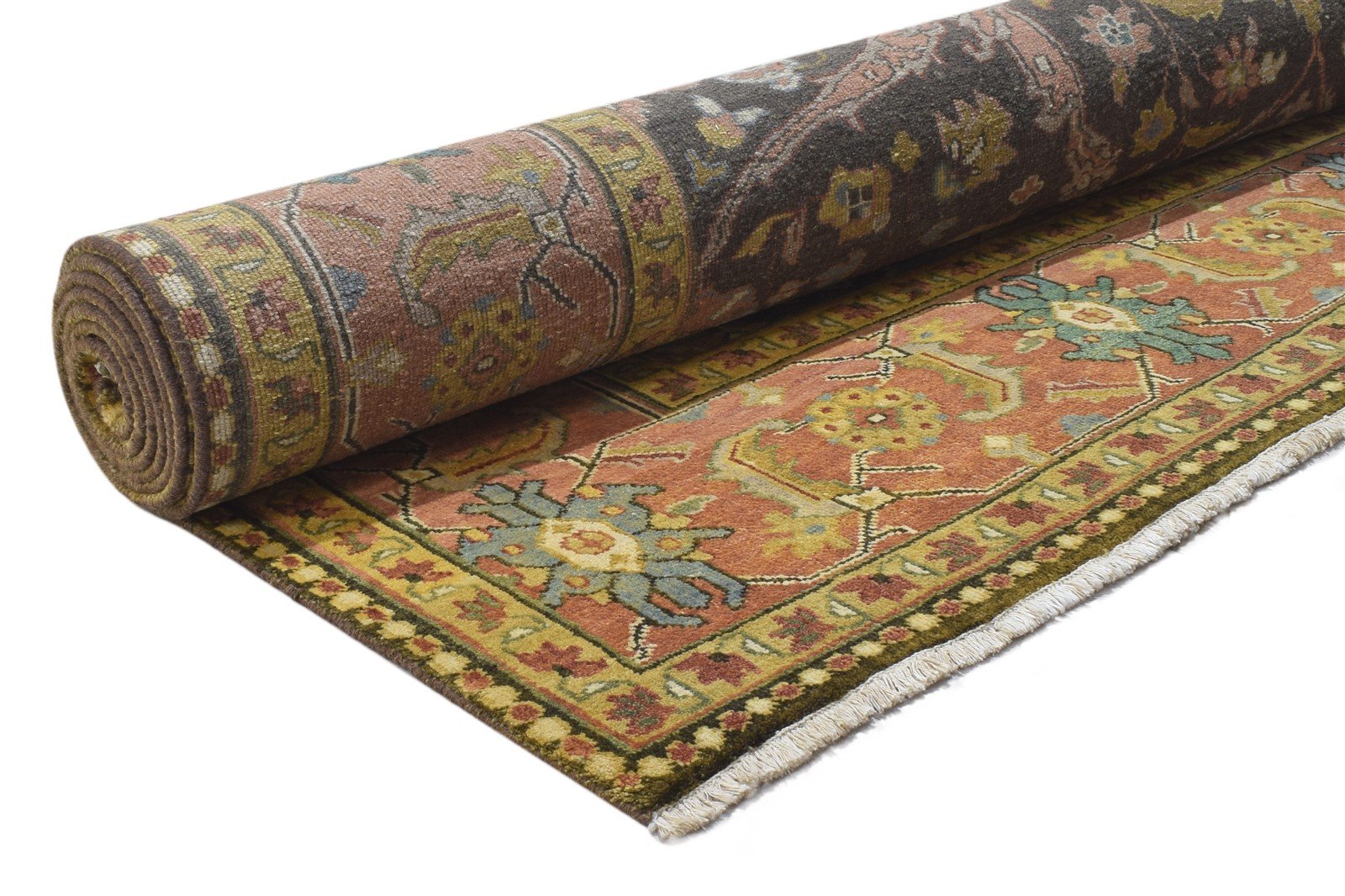 Wool Brown Rug 8' X 12' Persian Hand Knotted Mughal Oriental Large Carpet   7864207409301