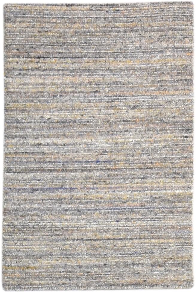 Wool Charcoal Rug 2' X 3' Modern Handloom Scandinavian Solid Small Carpet   7865138151573