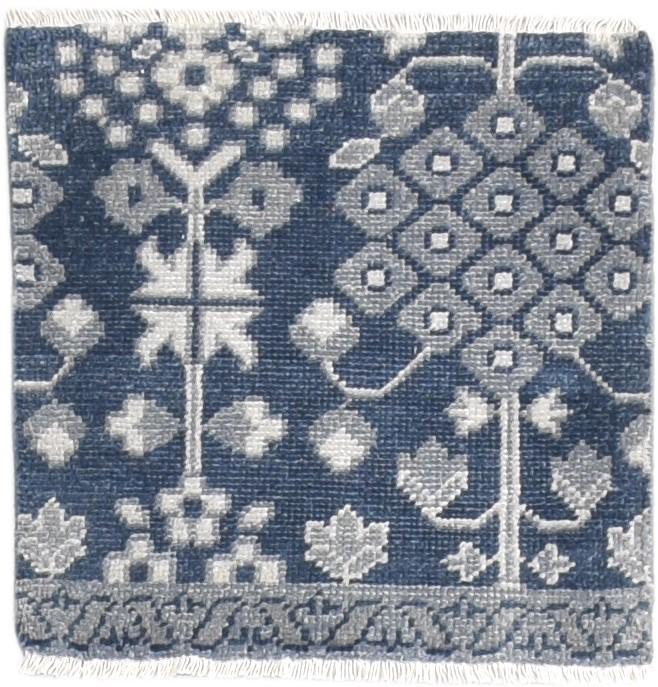 Wool Charcoal Rug 2X2 Persian Hand Knotted Sarouk-Indian Oriental Small Carpet   7865161547925