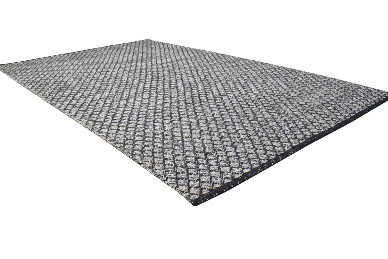 Wool Charcoal Rug 5' X 8' Modern Dhurrie Scandinavian Diamond Room Size Carpet   7864488984725