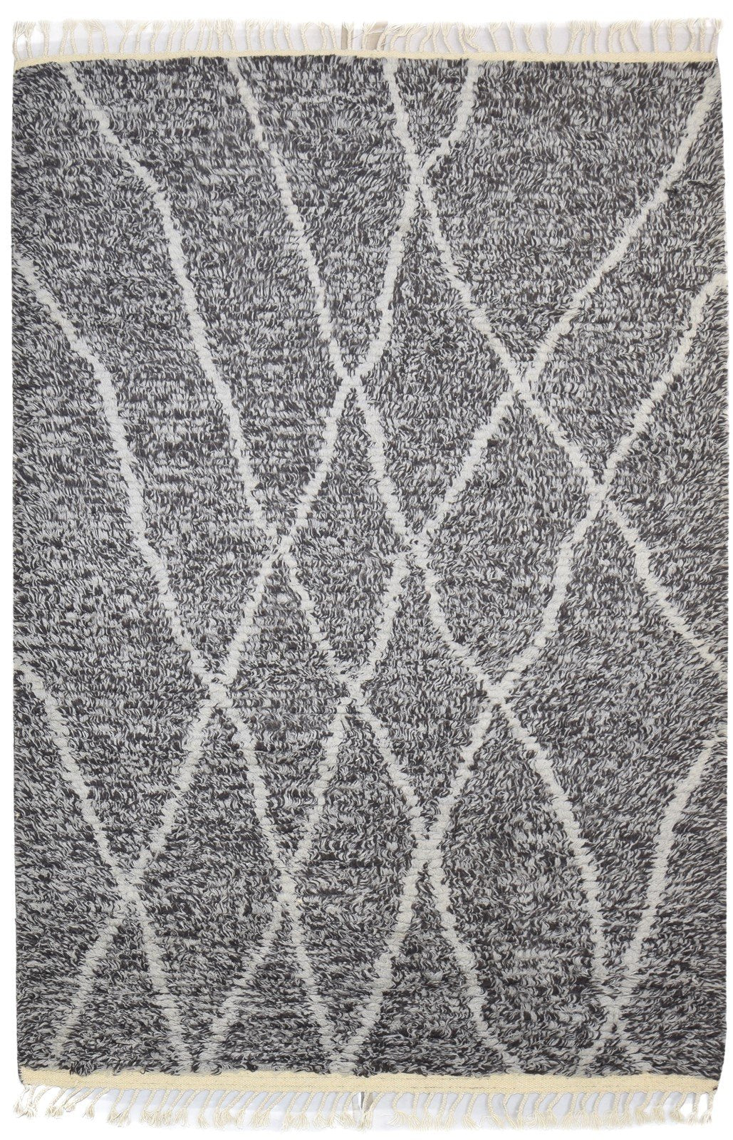 Wool Charcoal Rug 5' X 8' Modern Hand Knotted Moroccan Abstract Room Size Carpet   7864157995157