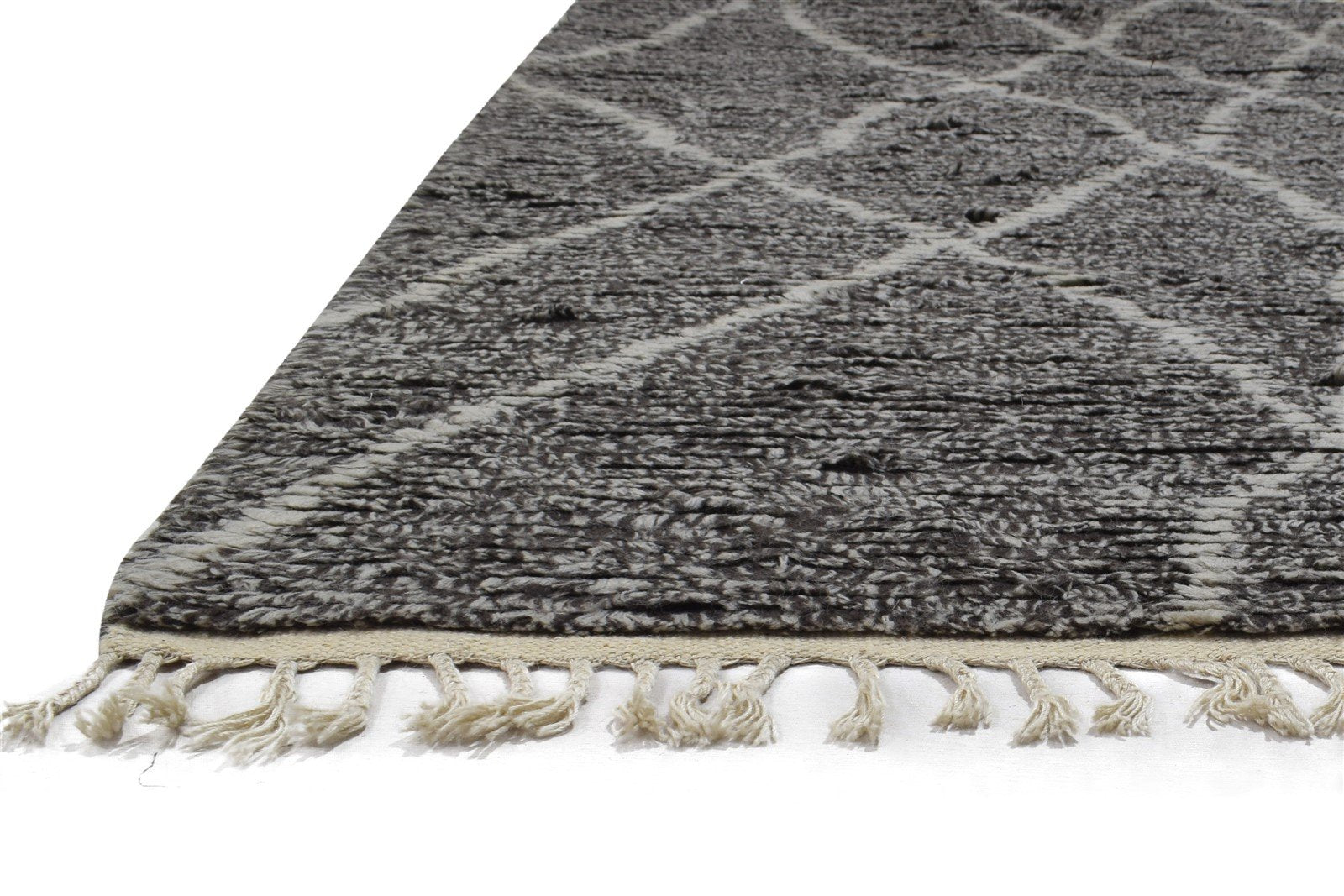 Wool Charcoal Rug 5' X 8' Modern Hand Knotted Moroccan Abstract Room Size Carpet   7864157995157