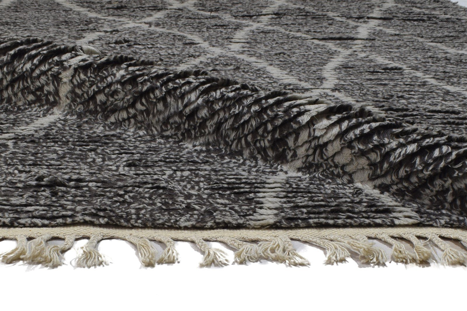 Wool Charcoal Rug 5' X 8' Modern Hand Knotted Moroccan Abstract Room Size Carpet   7864157995157