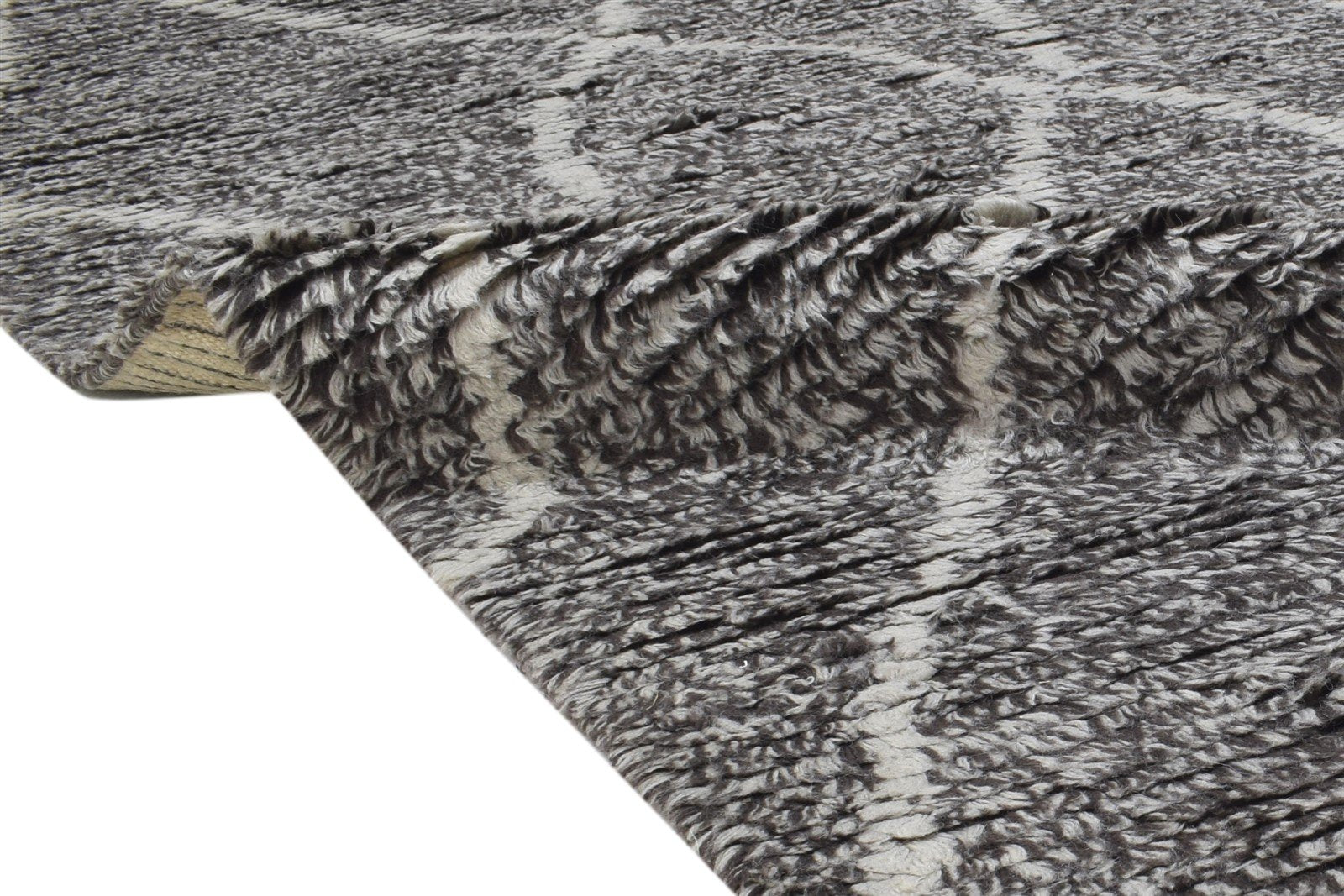 Wool Charcoal Rug 5' X 8' Modern Hand Knotted Moroccan Abstract Room Size Carpet   7864157995157
