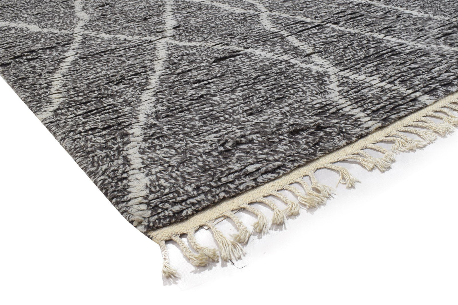 Wool Charcoal Rug 5' X 8' Modern Hand Knotted Moroccan Abstract Room Size Carpet   7864157995157