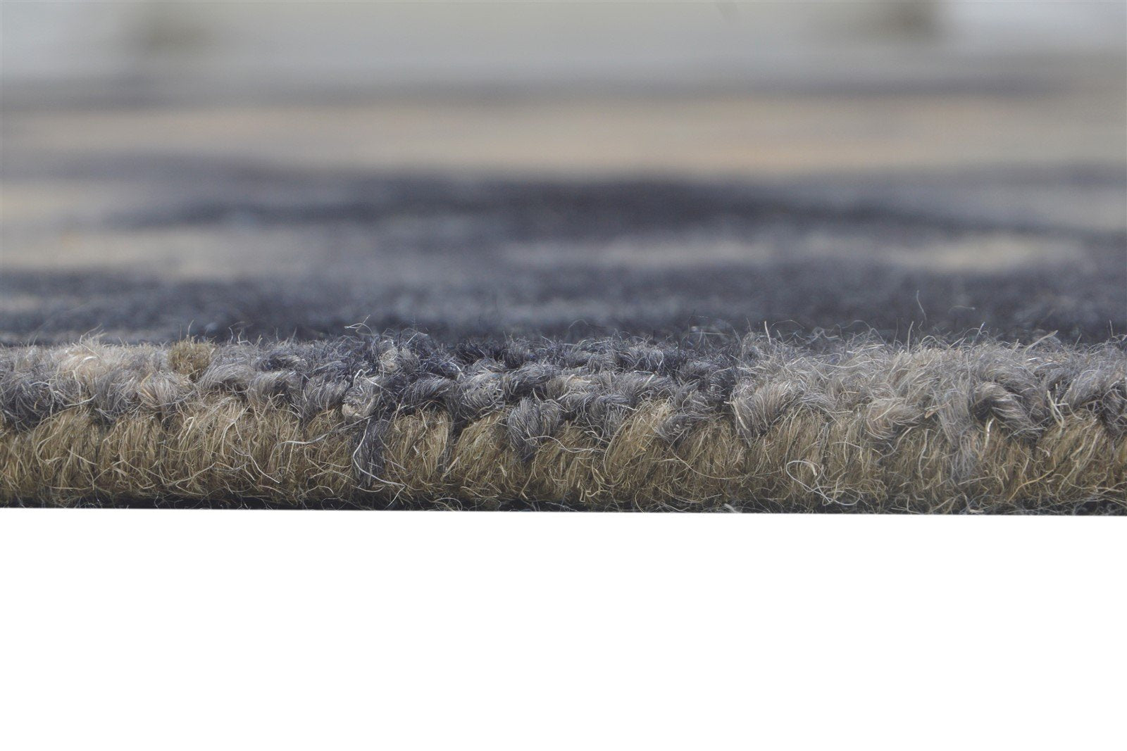 Lucienne Wool Charcoal Rug 5' X 8' Modern Hand Tufted Shibori Tie Dye   7865199657109