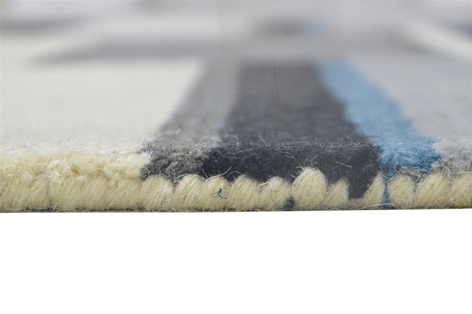 Wool Charcoal Rug 5X8 Modern Hand Tufted Scandinavian Striped Room Size Carpet   7864245420181