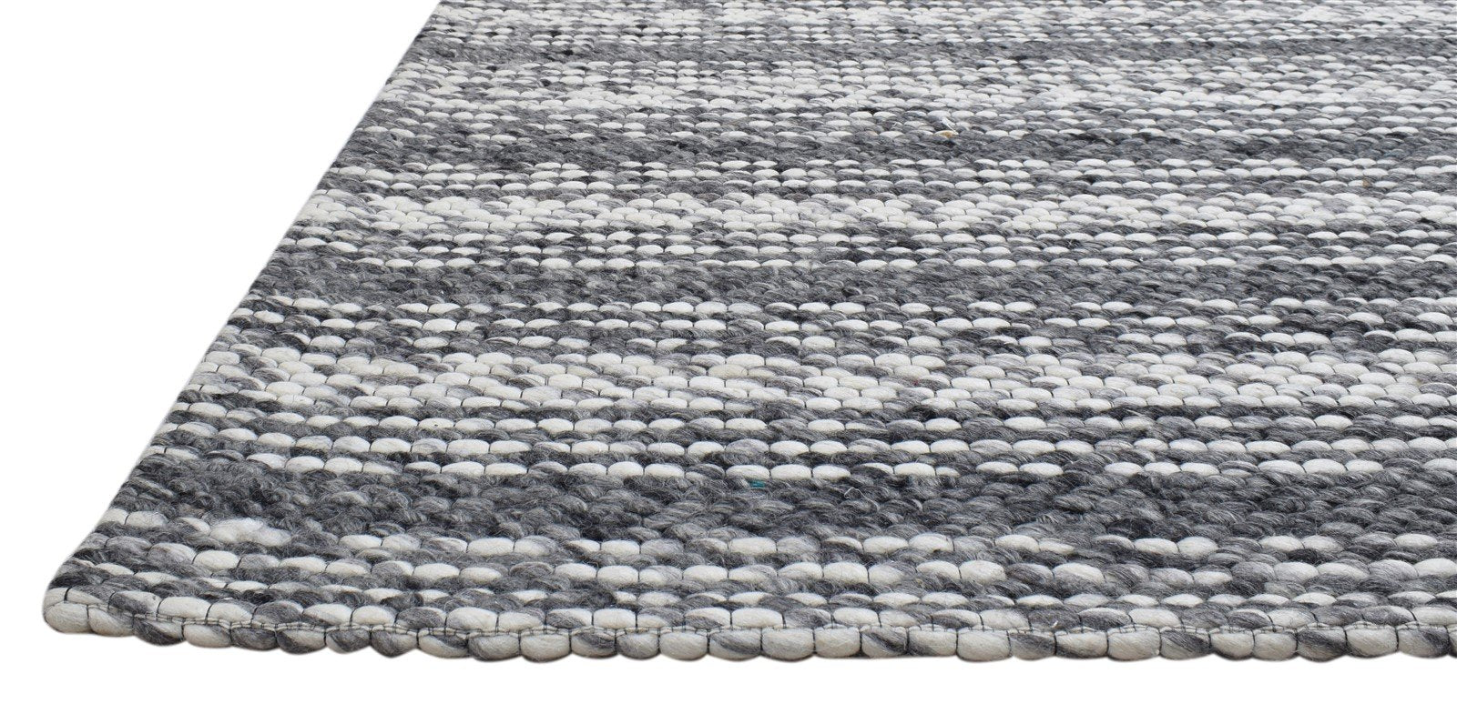 Wool Charcoal Rug 5X8 Modern Hand Woven Scandinavian Striped Room Size Carpet   7860680229013
