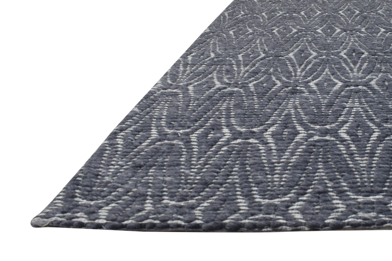 Wool Charcoal Rug 5X8 Modern Jacquard Loom Scandinavian Nordic Room Size Carpet   7864585257109