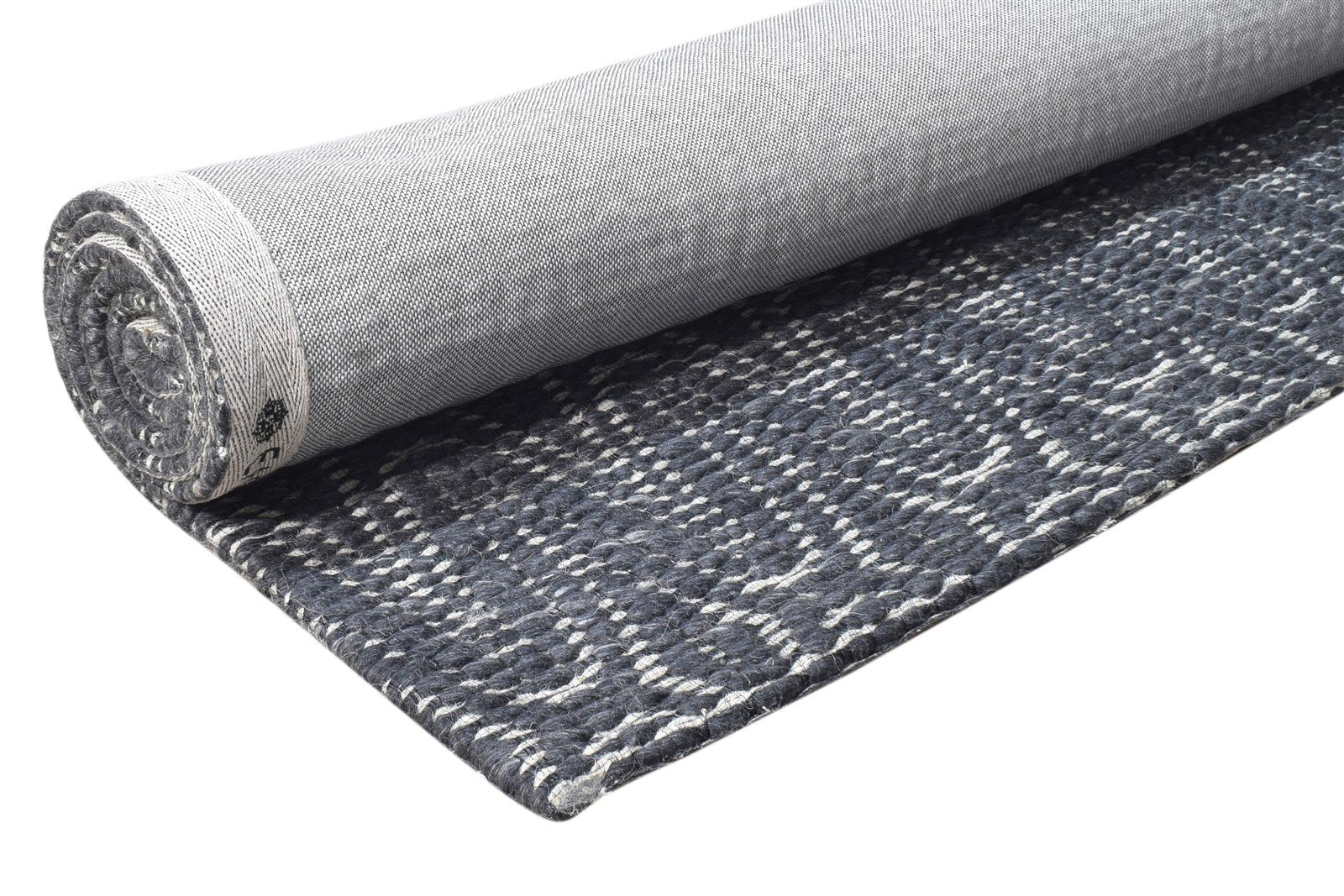 Wool Charcoal Rug 5X8 Modern Jacquard Loom Scandinavian Nordic Room Size Carpet   7864585257109