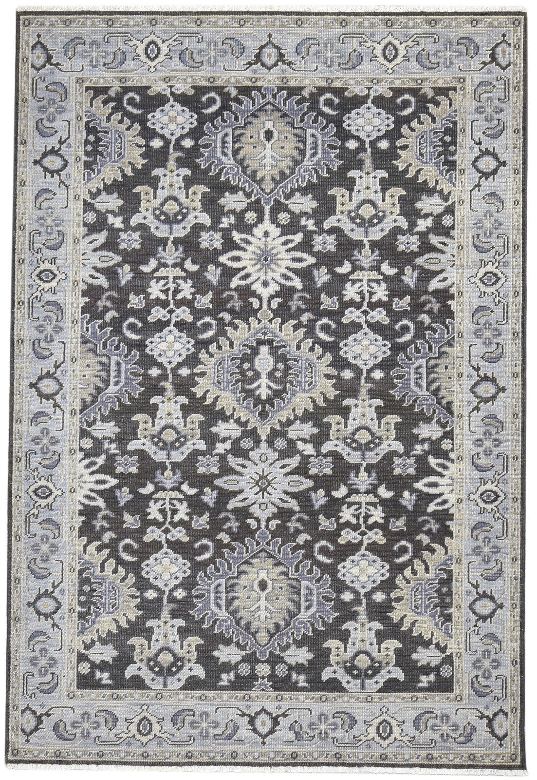 Wool Charcoal Rug 6' X 9' Persian Hand Knotted Oushak Oriental Room Size Carpet   7864342872213