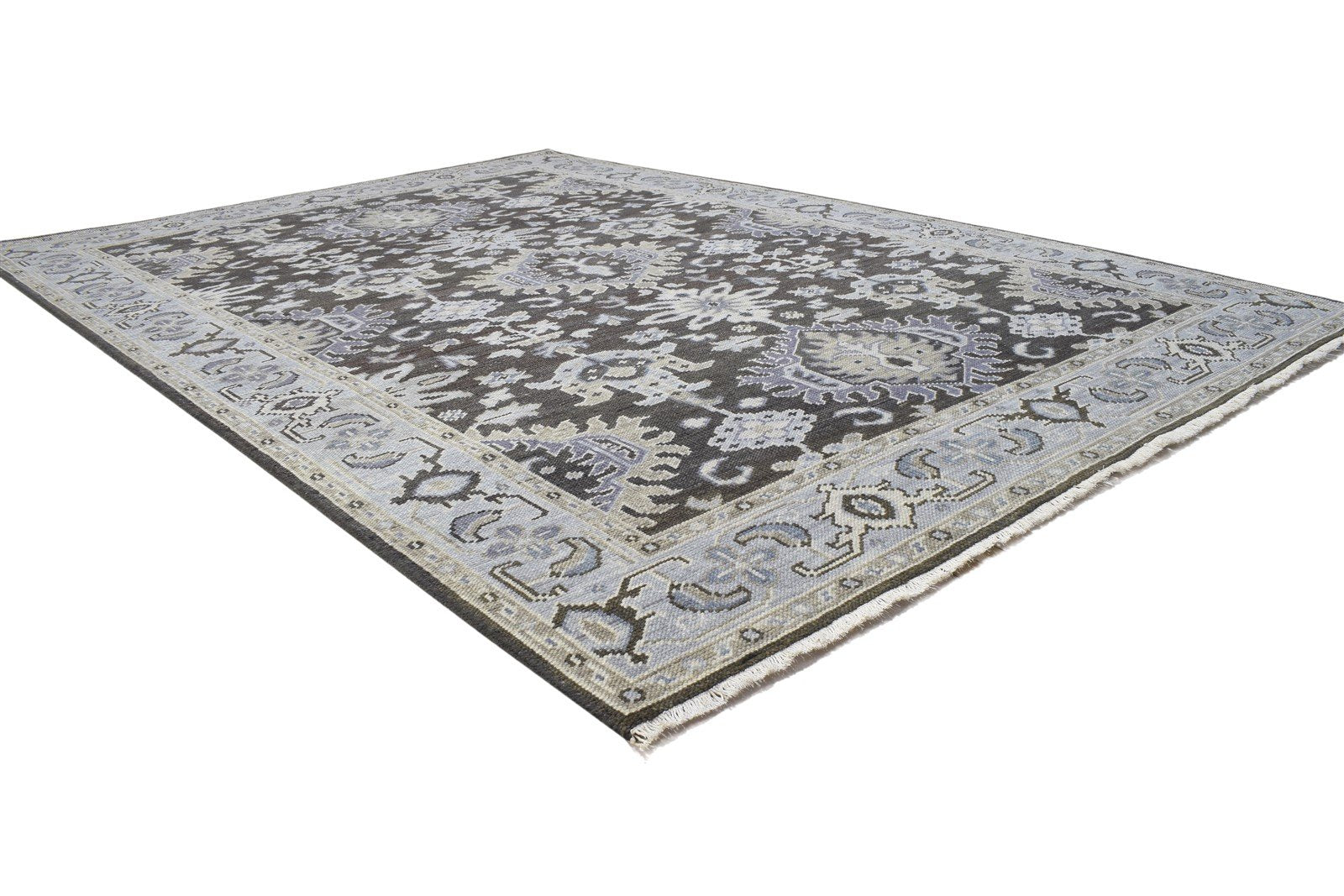 Wool Charcoal Rug 6' X 9' Persian Hand Knotted Oushak Oriental Room Size Carpet   7864342872213
