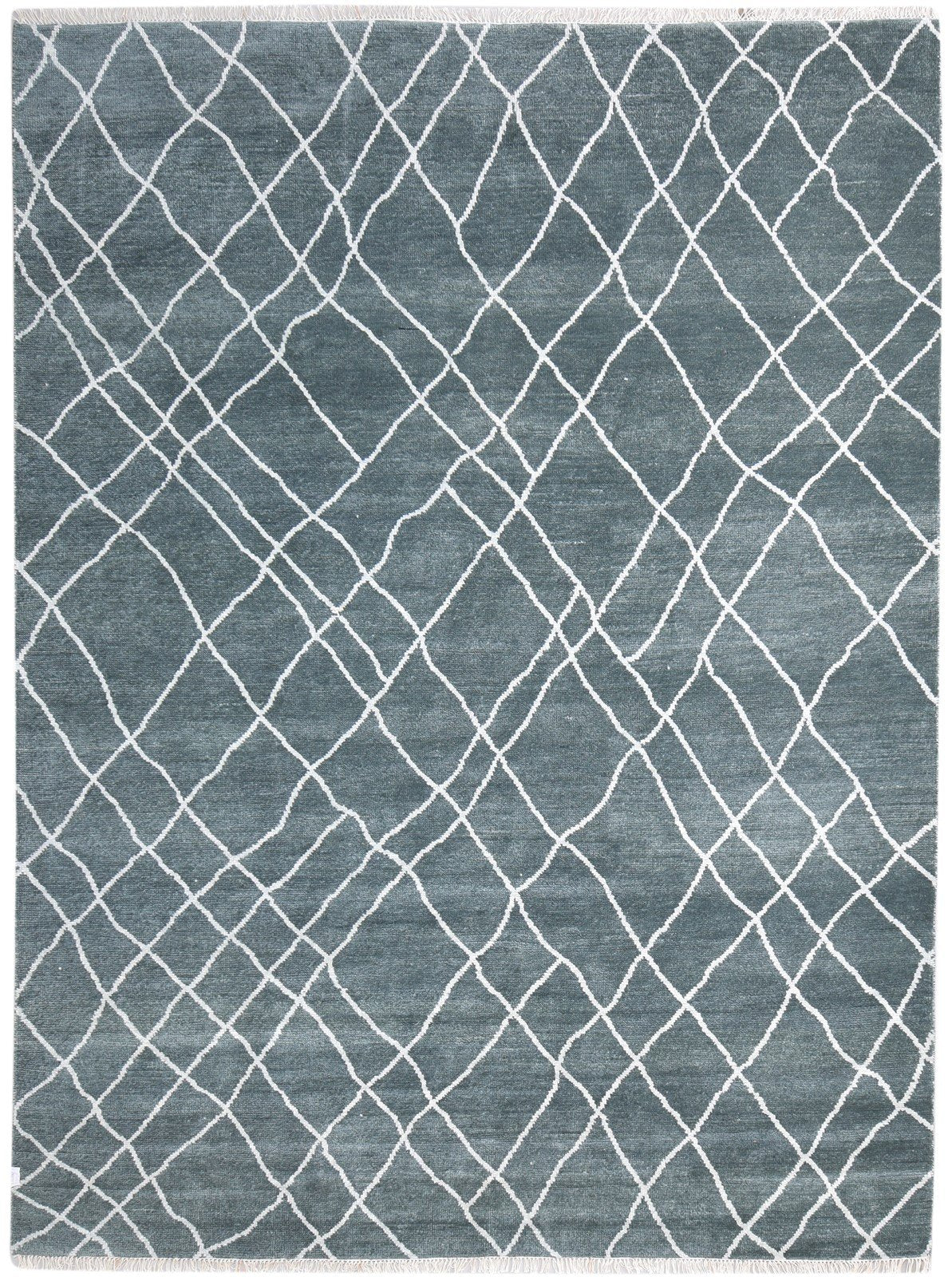 Wool Charcoal Rug 8' X 10' Modern Hand Knotted Moroccan Abstract Large Carpet   7865147555989