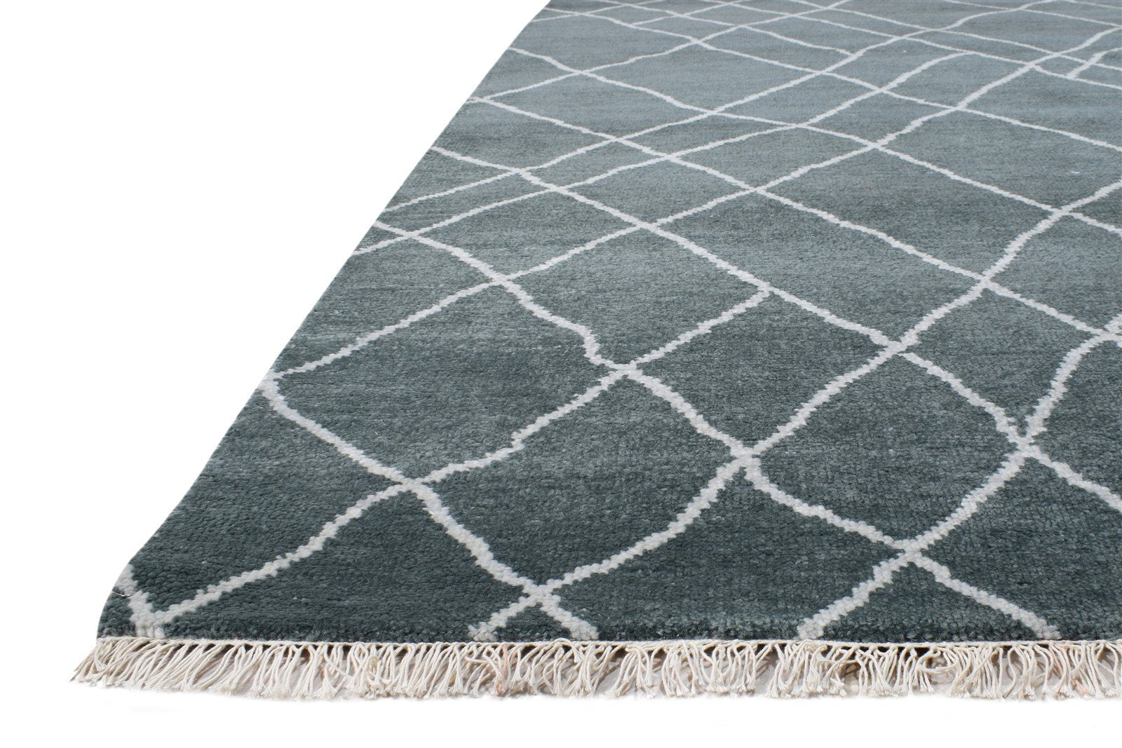 Wool Charcoal Rug 8' X 10' Modern Hand Knotted Moroccan Abstract Large Carpet   7865147555989