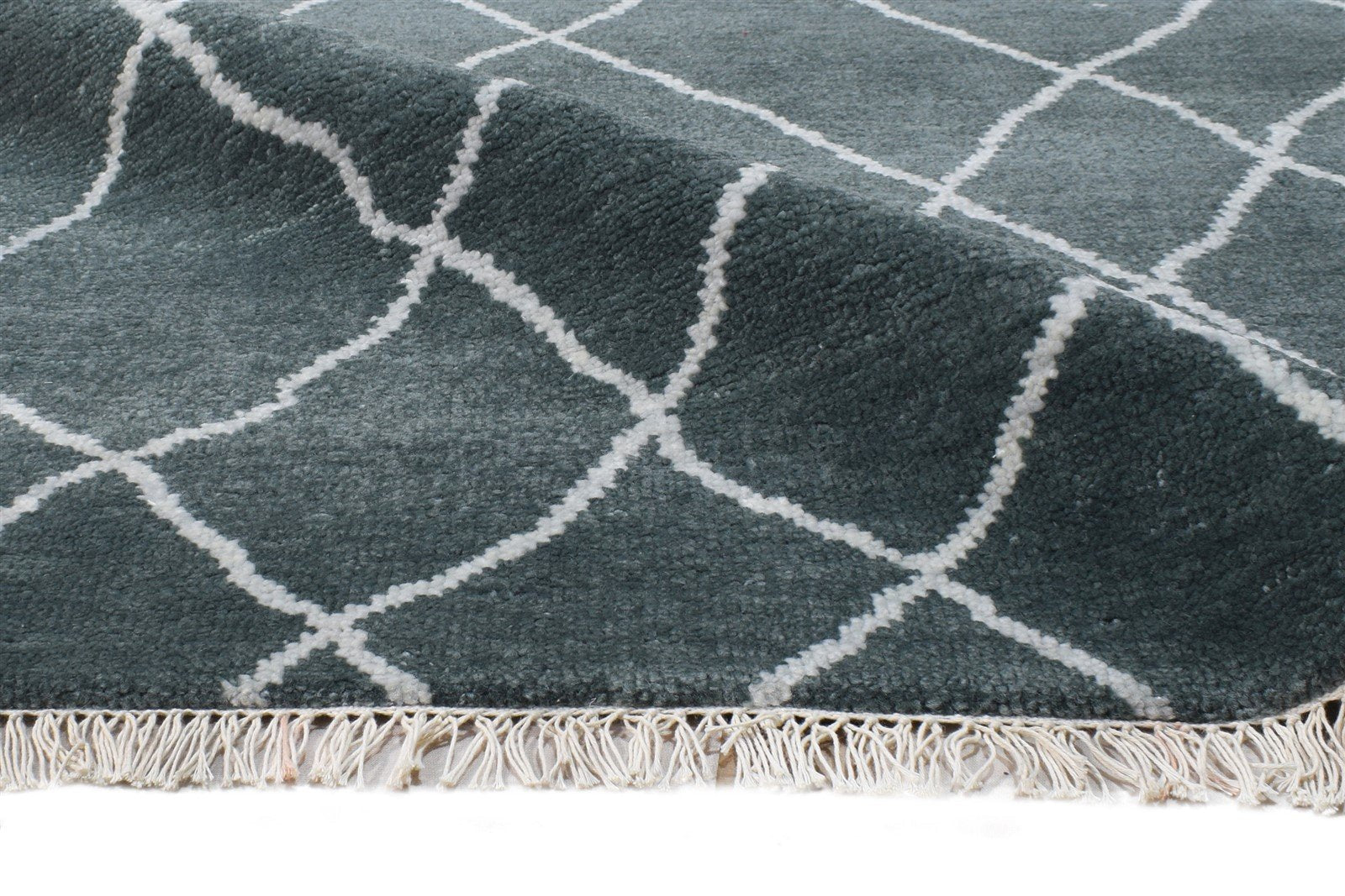 Wool Charcoal Rug 8' X 10' Modern Hand Knotted Moroccan Abstract Large Carpet   7865147555989